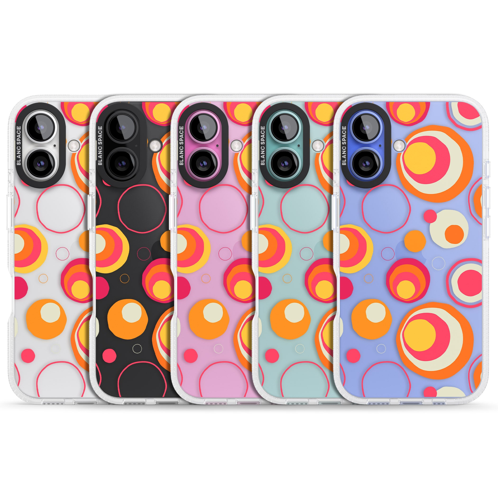 Mid-Century Party Pattern iPhone 16 / 16 Plus Clear Case Impact Air - Blanc Space