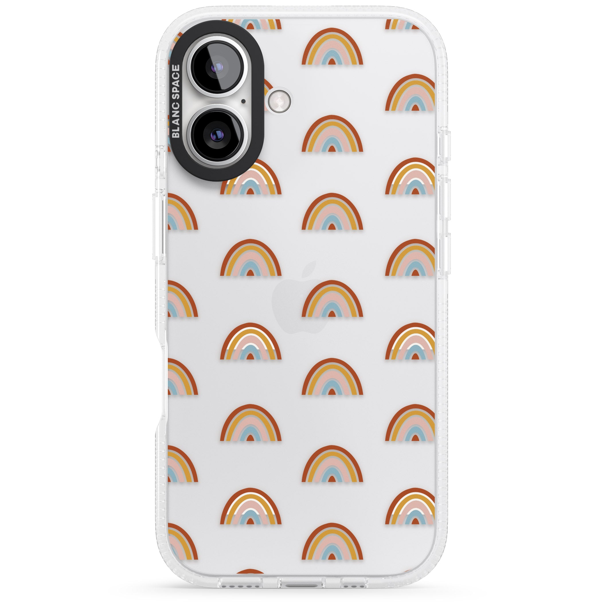 Cute Scandinavian Rainbows iPhone 16 / 16 Plus Clear Case Impact Air - Blanc Space
