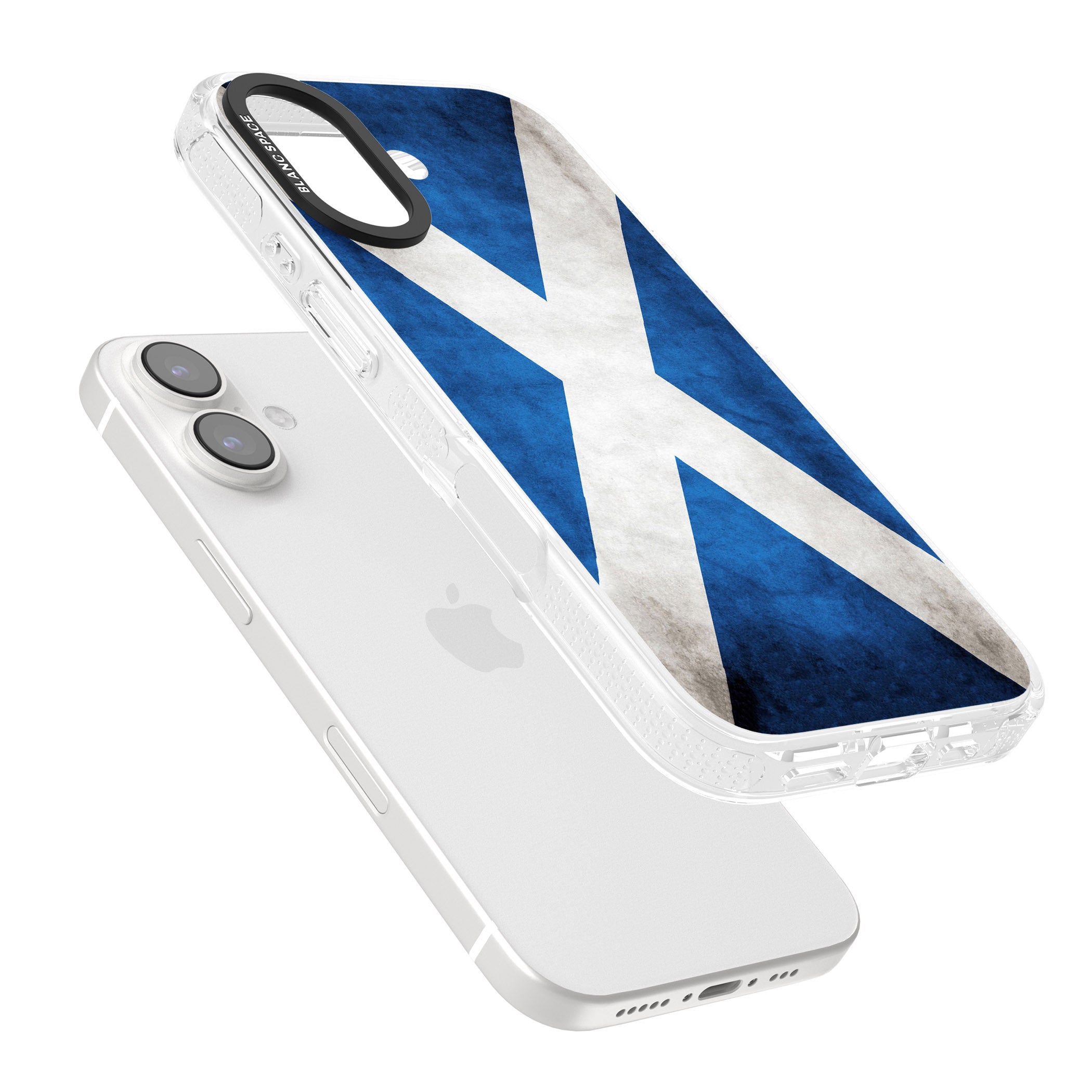 Scotland Saltire Flag iPhone 16 / 16 Plus Clear Case Impact Air - Blanc Space