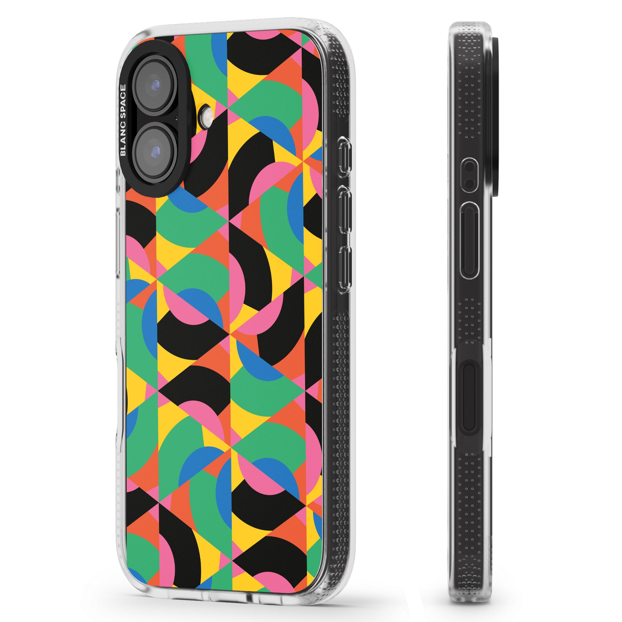 Abstract Carnival iPhone 16 / 16 Plus Clear Case Impact Air - Blanc Space