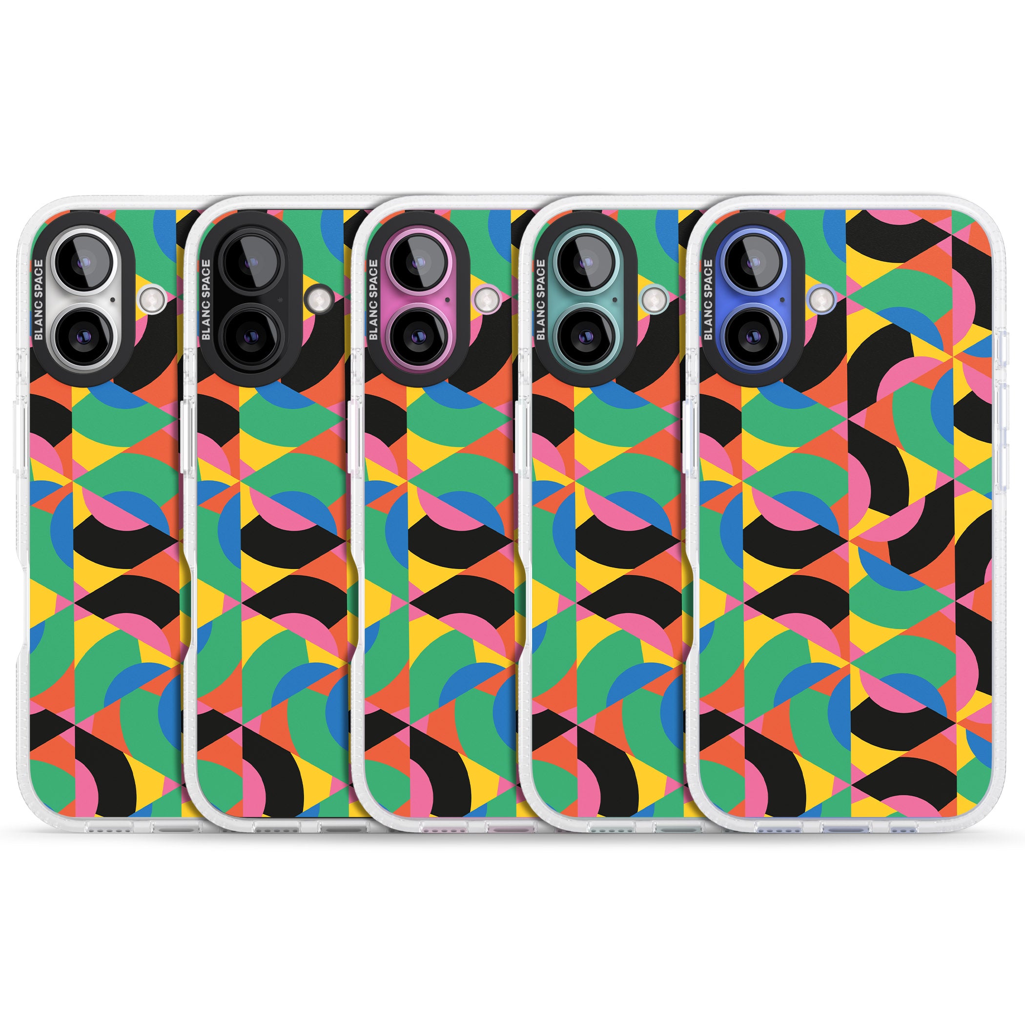 Abstract Carnival iPhone 16 / 16 Plus Clear Case Impact Air - Blanc Space