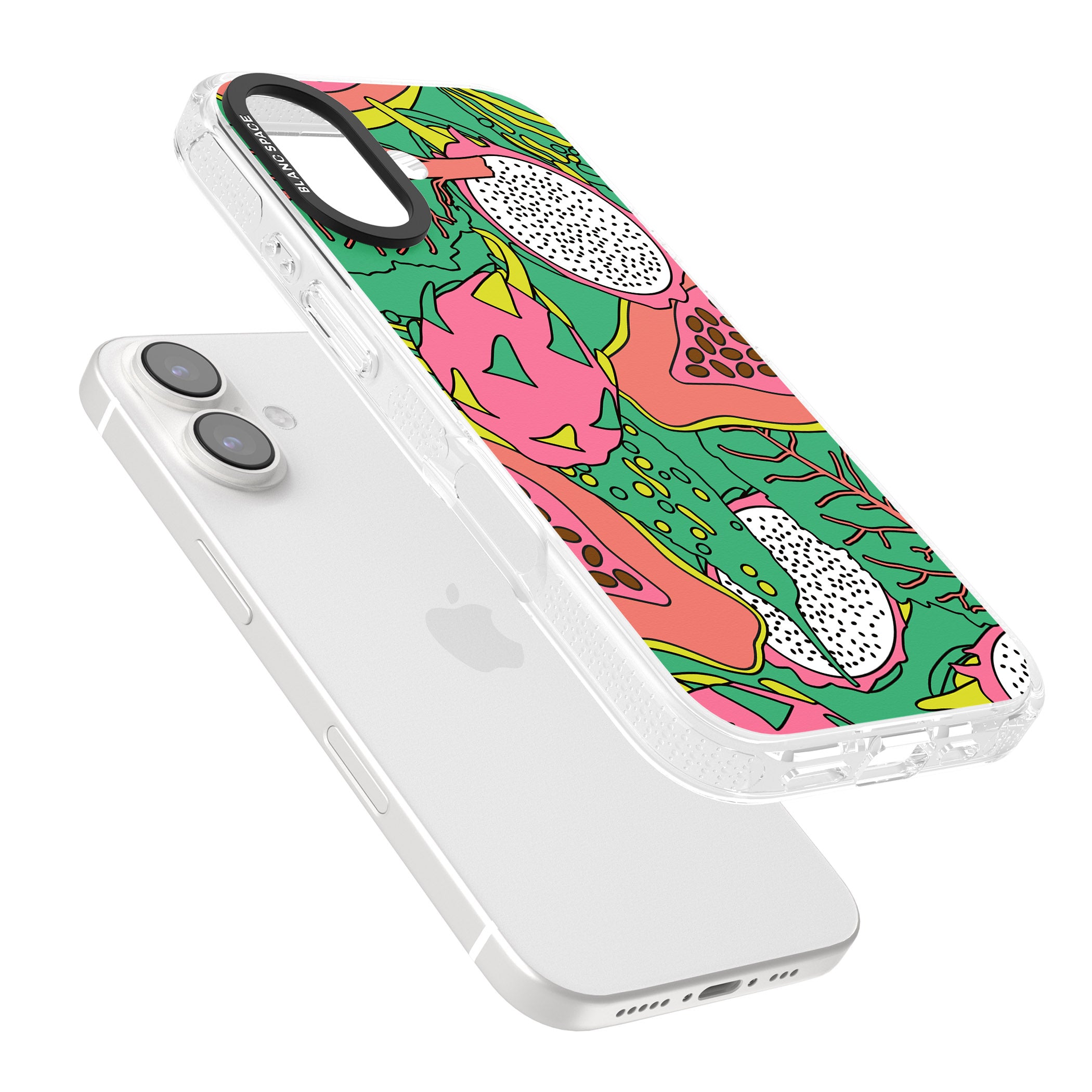 Psychedelic Salad iPhone 16 / 16 Plus Clear Case Impact Air - Blanc Space