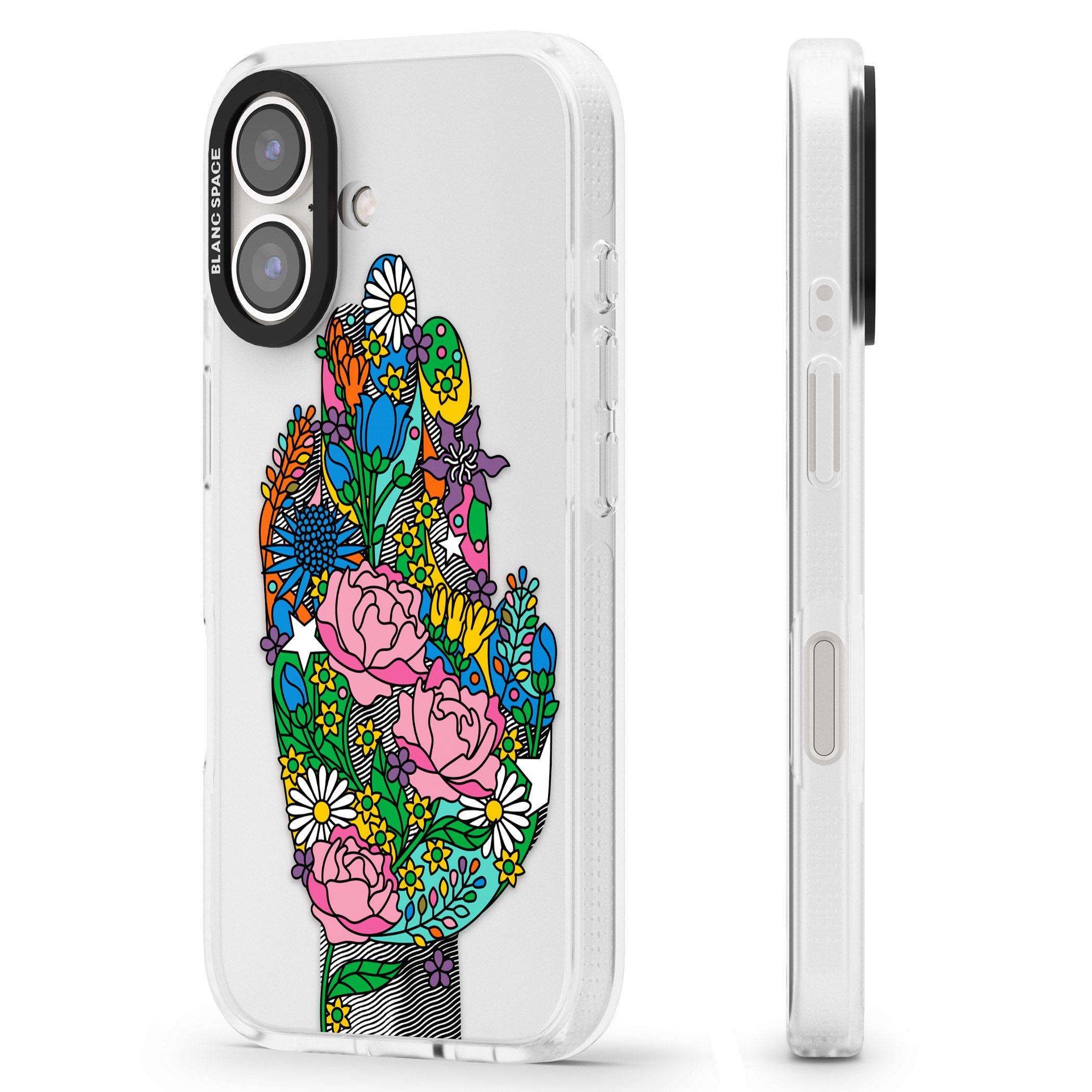 Garden Touch iPhone 16 / 16 Plus Clear Case Impact Air - Blanc Space