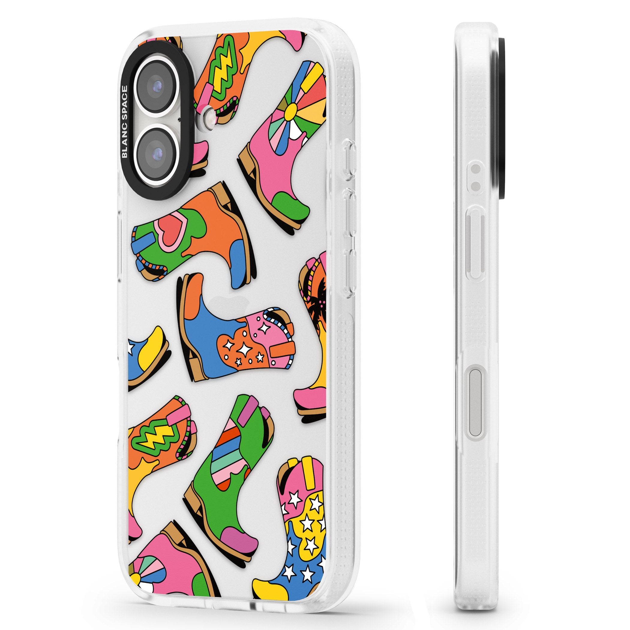 Starburst Boots iPhone 16 / 16 Plus Clear Case Impact Air - Blanc Space