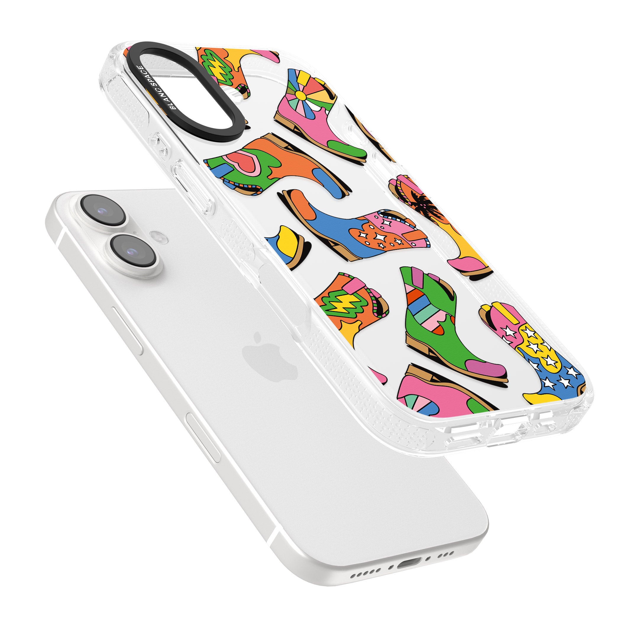 Starburst Boots iPhone 16 / 16 Plus Clear Case Impact Air - Blanc Space
