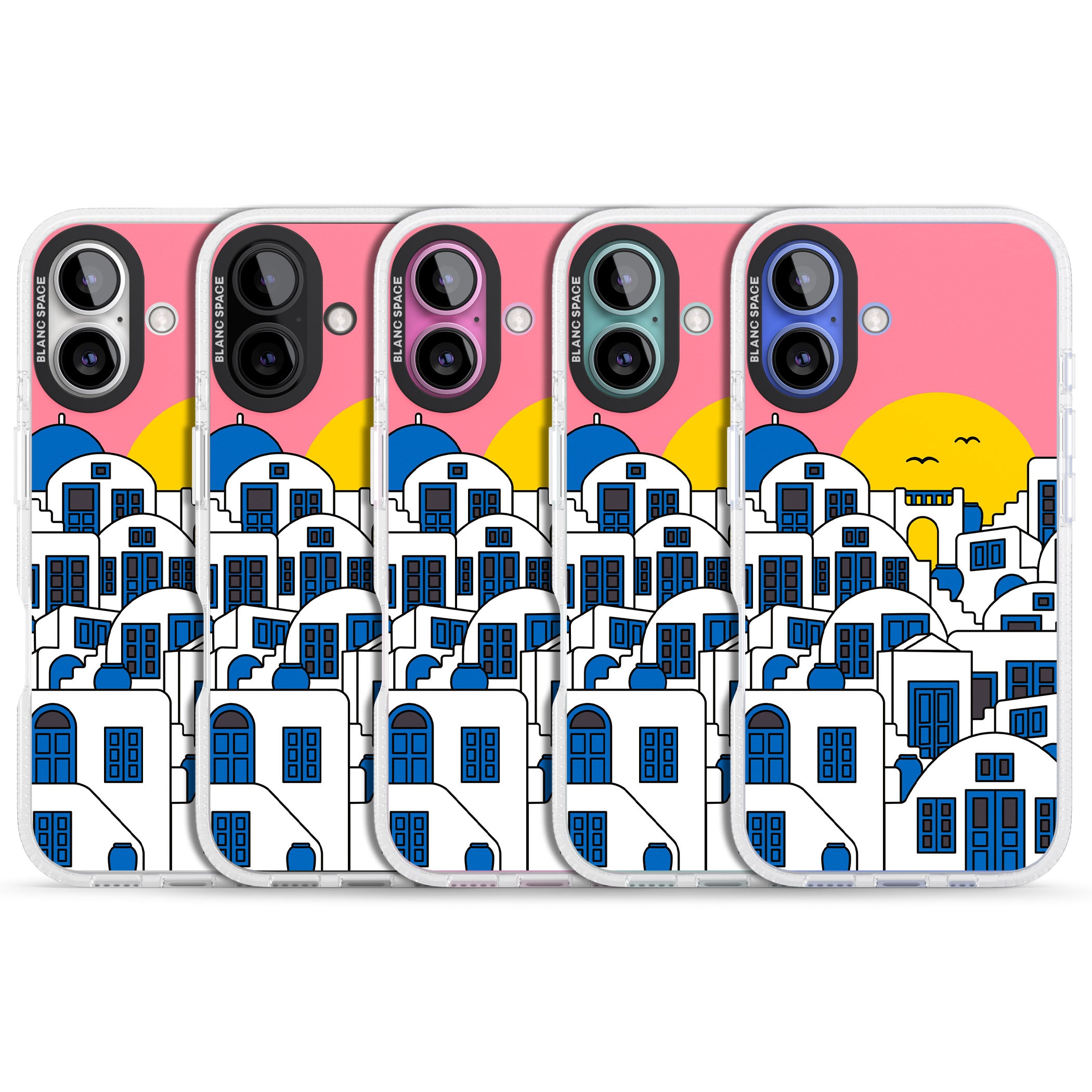 Santorini Sunset iPhone 16 / 16 Plus Clear Case Impact Air - Blanc Space