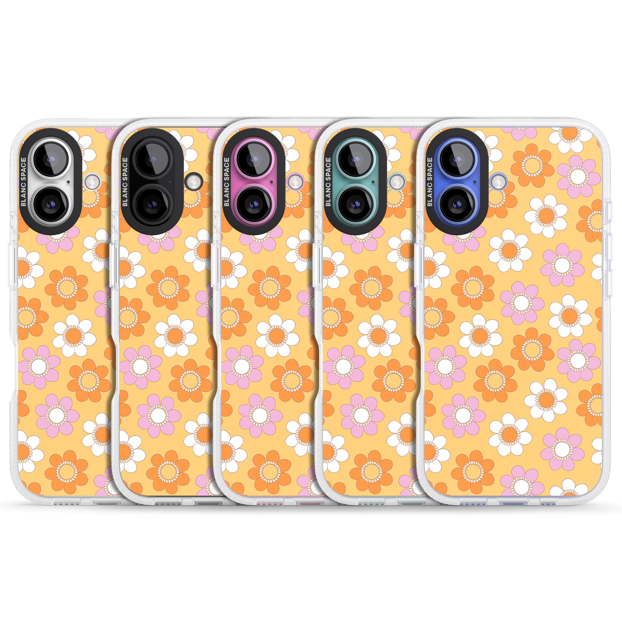 Sunny Flower Mix iPhone 16 / 16 Plus Clear Case Impact Air - Blanc Space