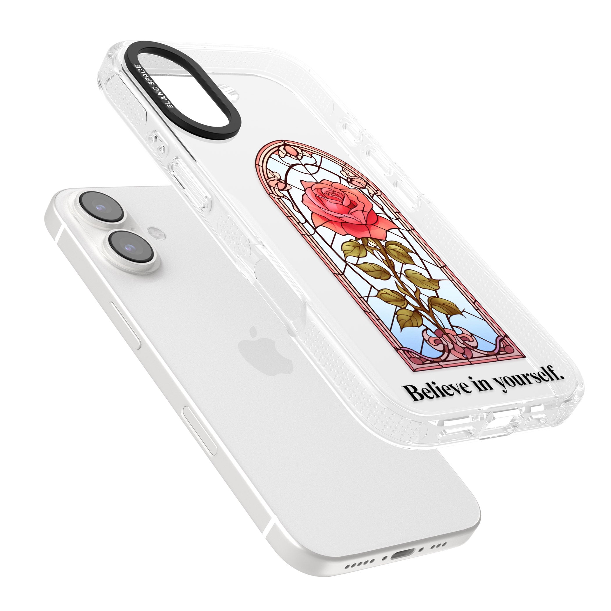 Believe in yourself iPhone 16 / 16 Plus Clear Case Impact Air - Blanc Space