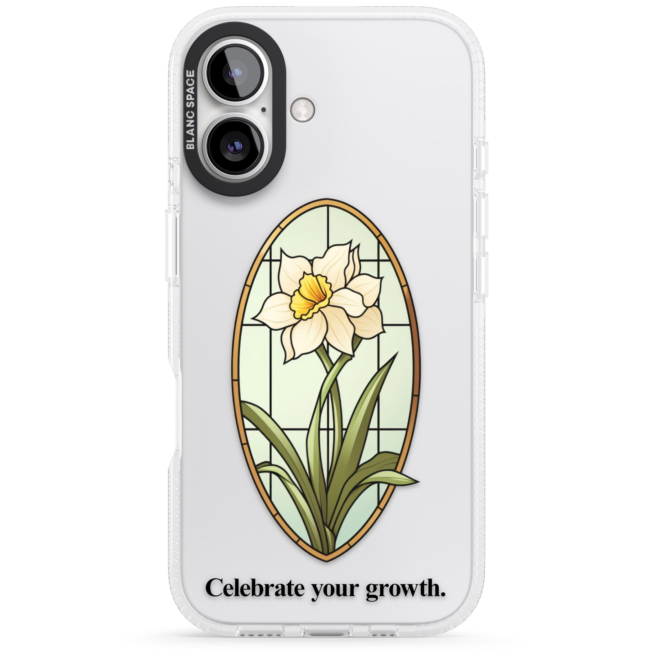 Celebrate your growth iPhone 16 / 16 Plus Clear Case Impact Air - Blanc Space