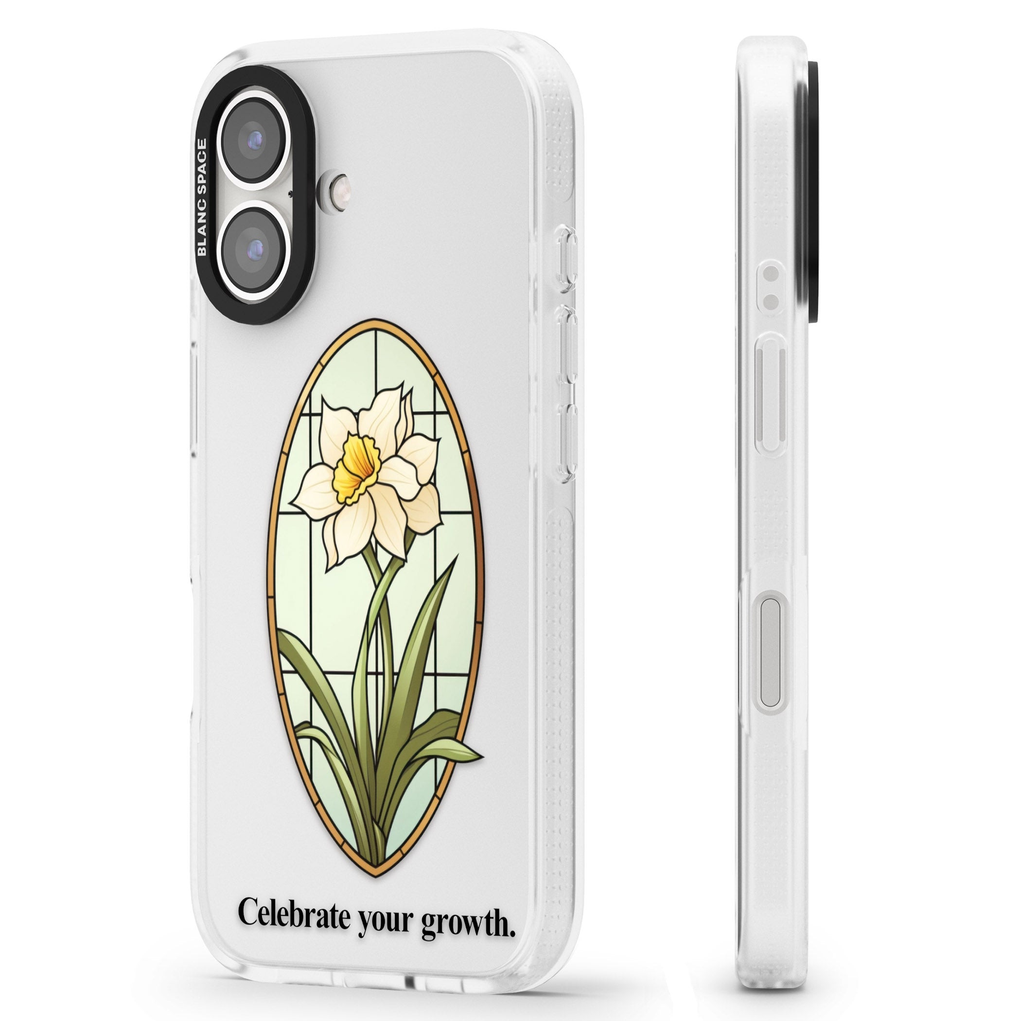 Celebrate your growth iPhone 16 / 16 Plus Clear Case Impact Air - Blanc Space