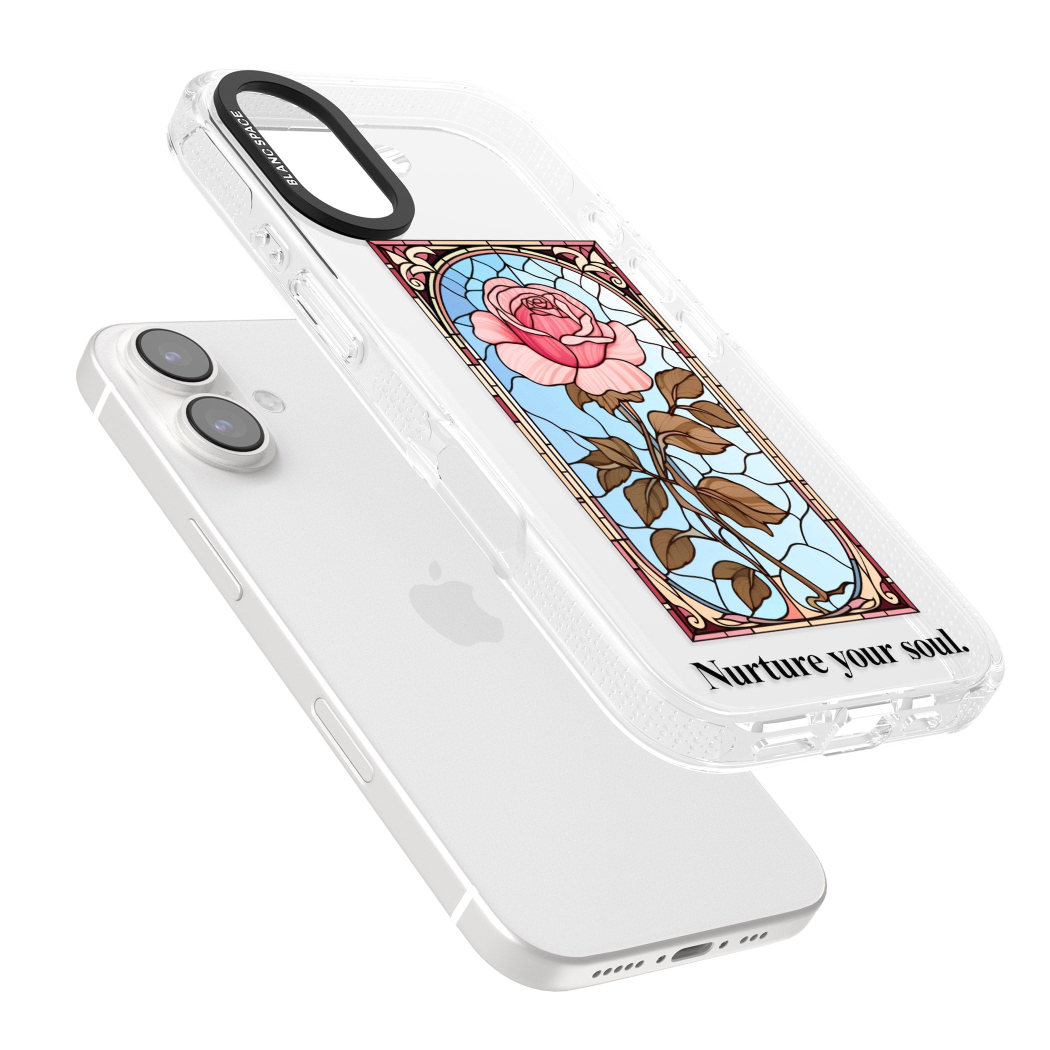 Nurture your soul iPhone 16 / 16 Plus Clear Case Impact Air - Blanc Space