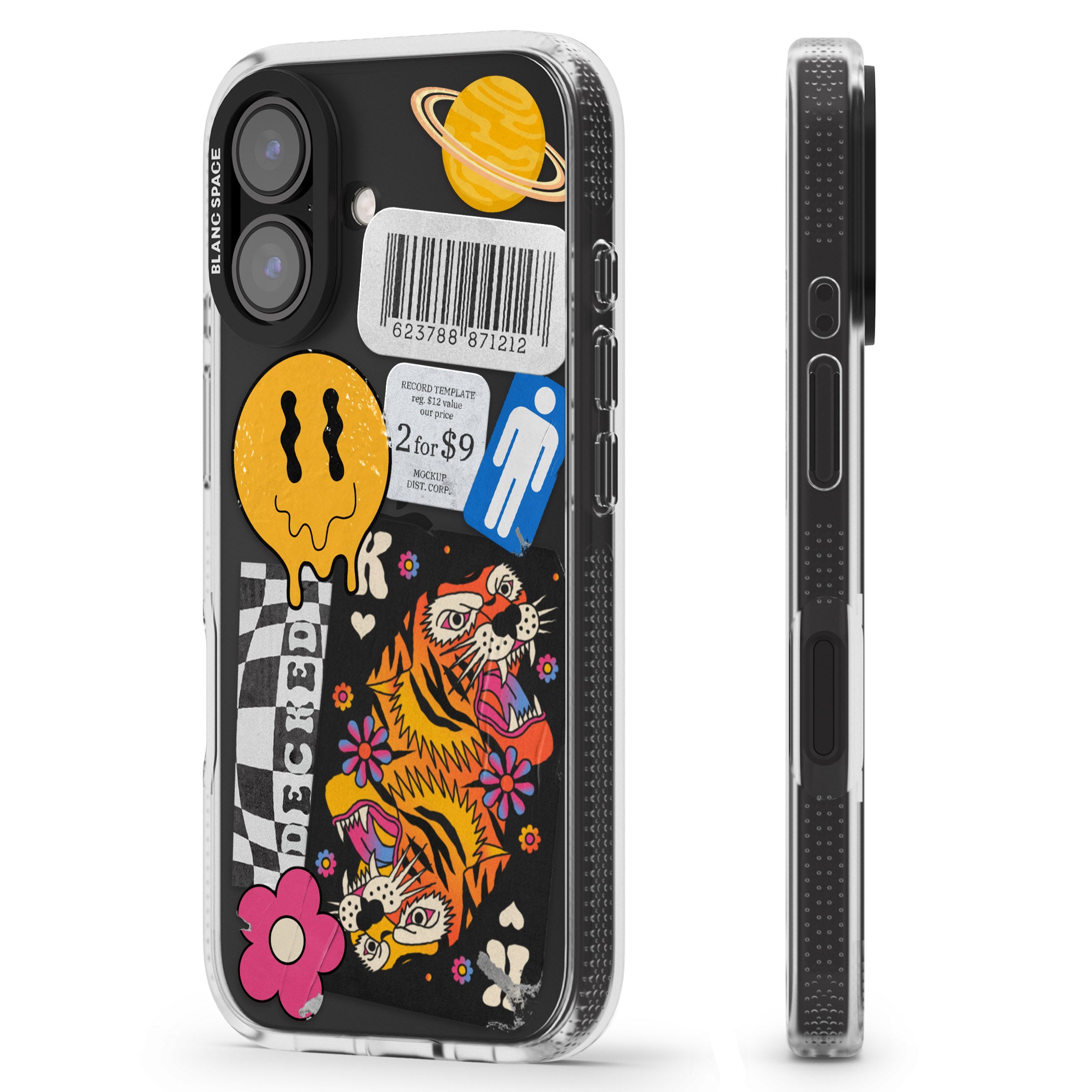 Electric Vibes iPhone 16 / 16 Plus Clear Case Impact Air - Blanc Space