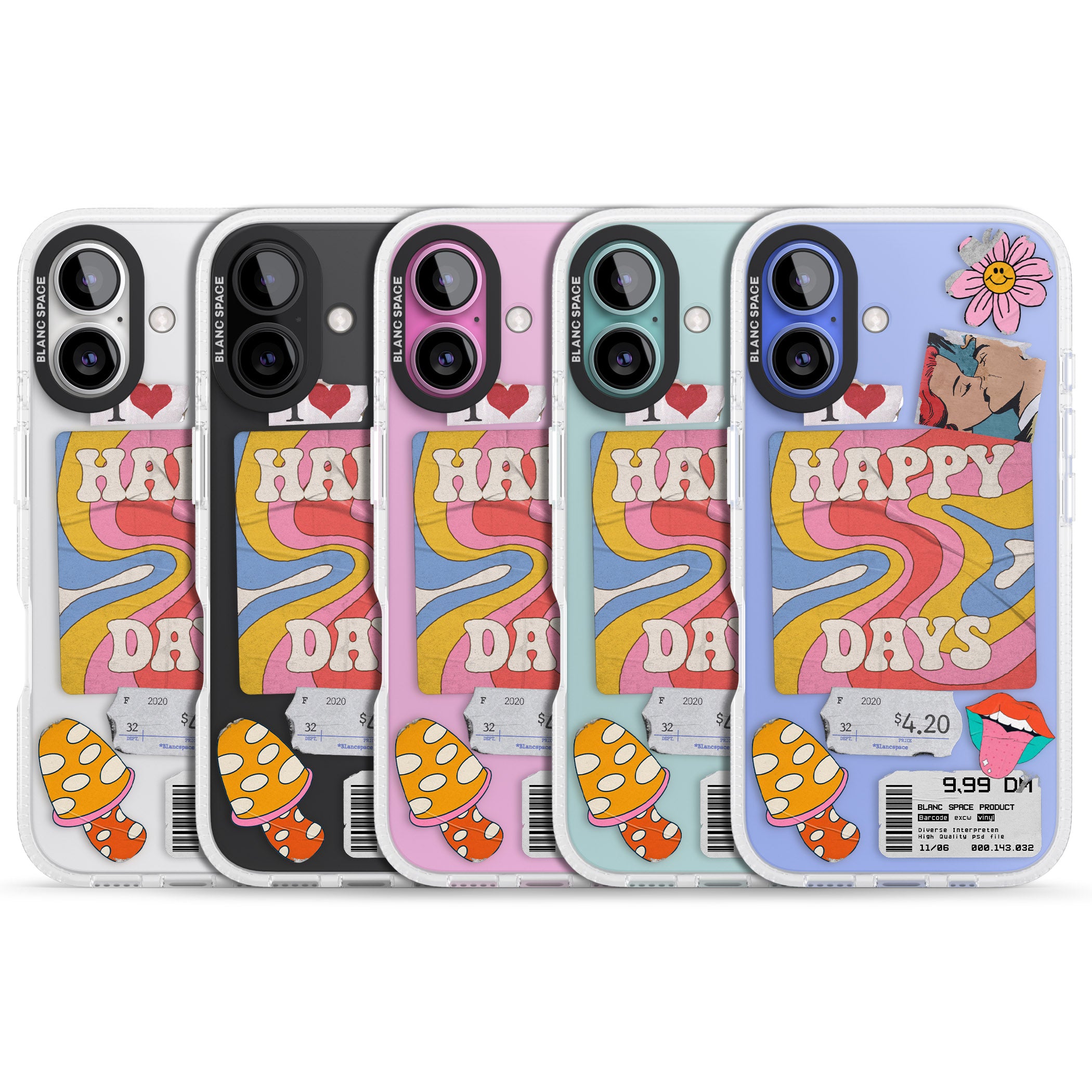 Groovy Trip iPhone 16 / 16 Plus Clear Case Impact Air - Blanc Space