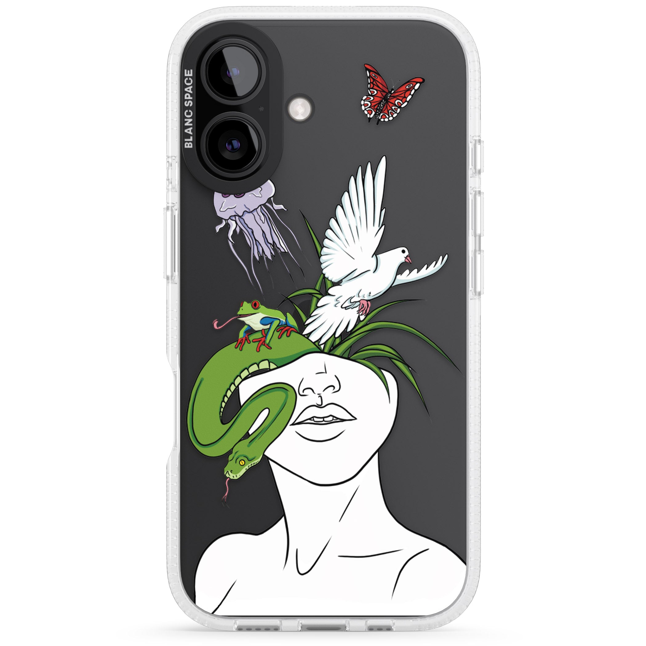 Wild Thoughts iPhone 16 / 16 Plus Clear Case Impact Air - Blanc Space