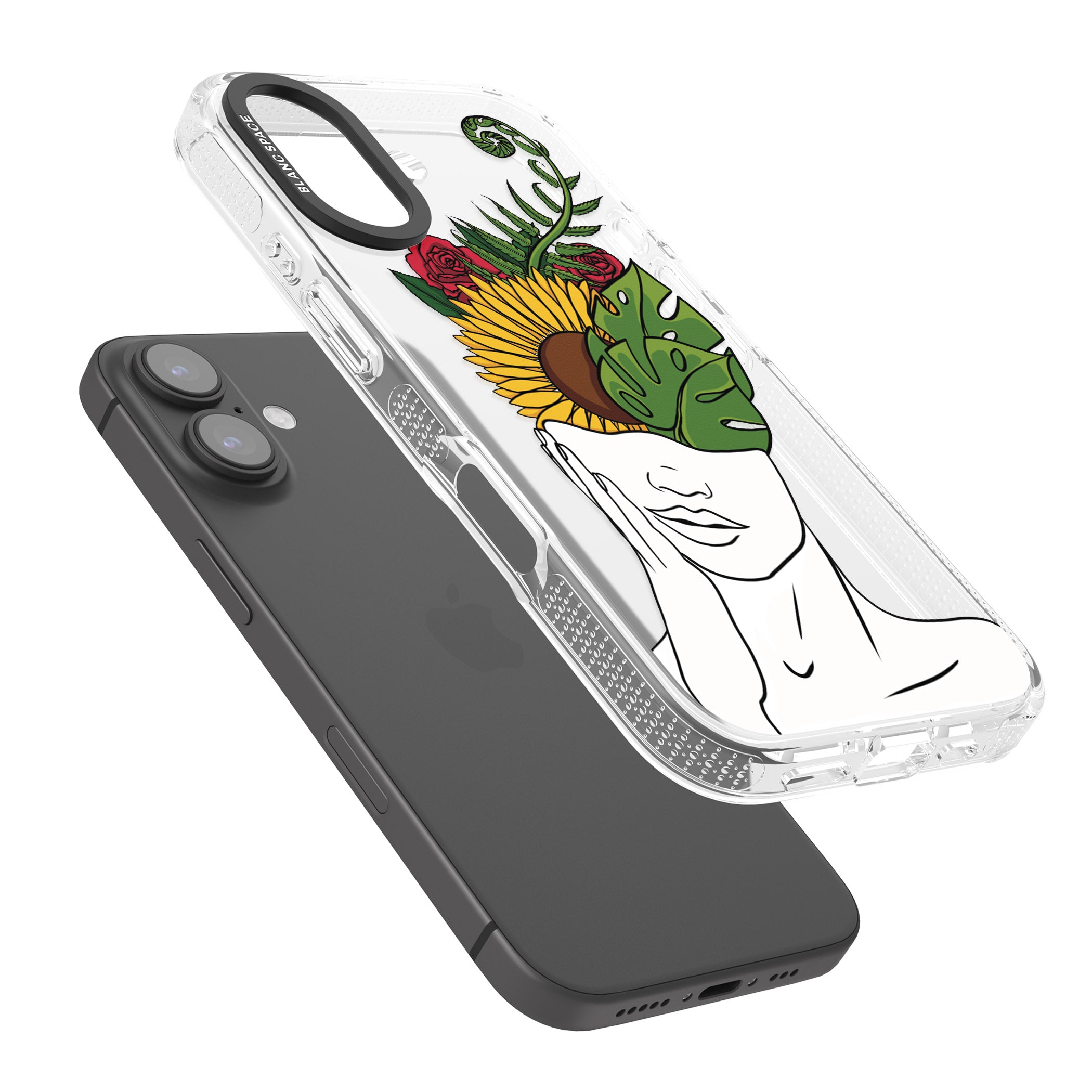 Let The Mind Flourish iPhone 16 / 16 Plus Clear Case Impact Air - Blanc Space
