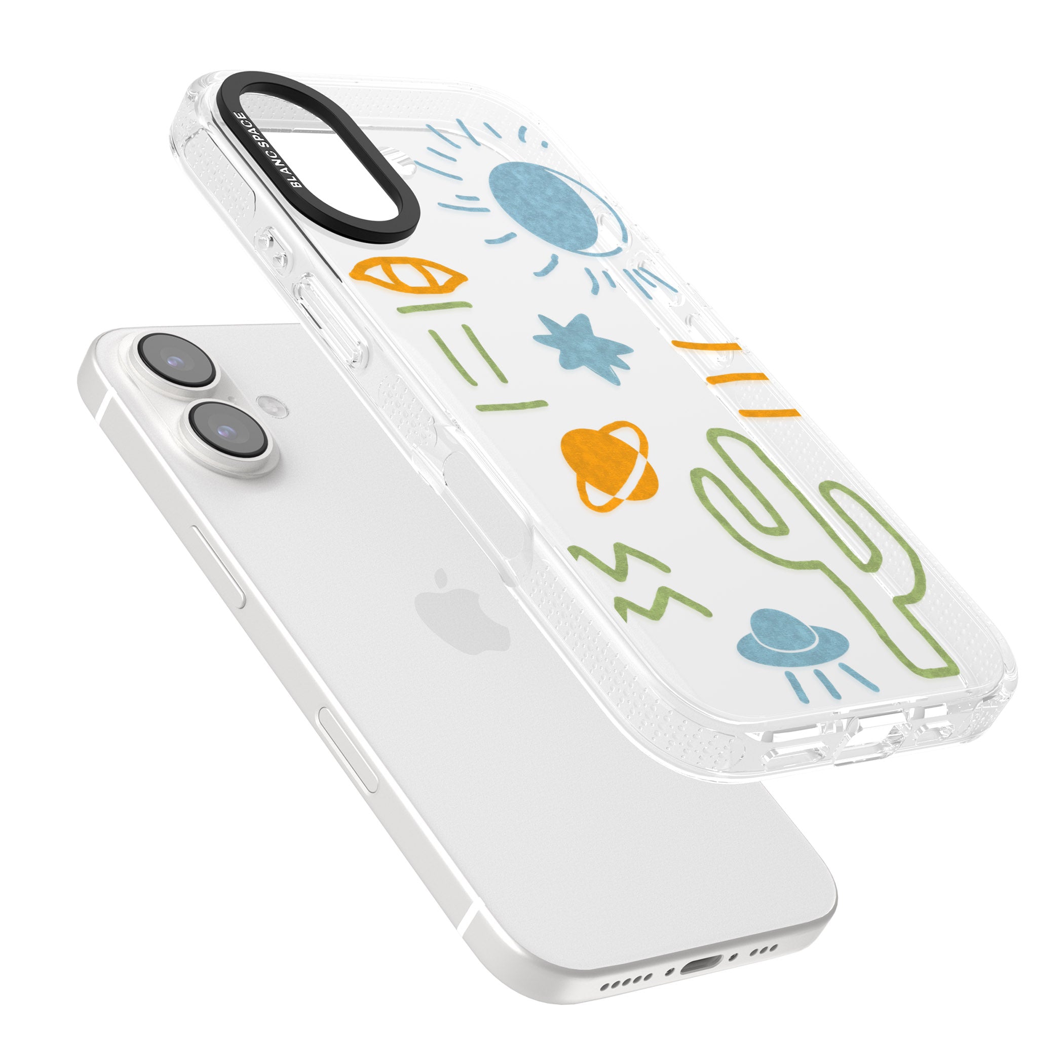 Summer Heat iPhone 16 / 16 Plus Clear Case Impact Air - Blanc Space