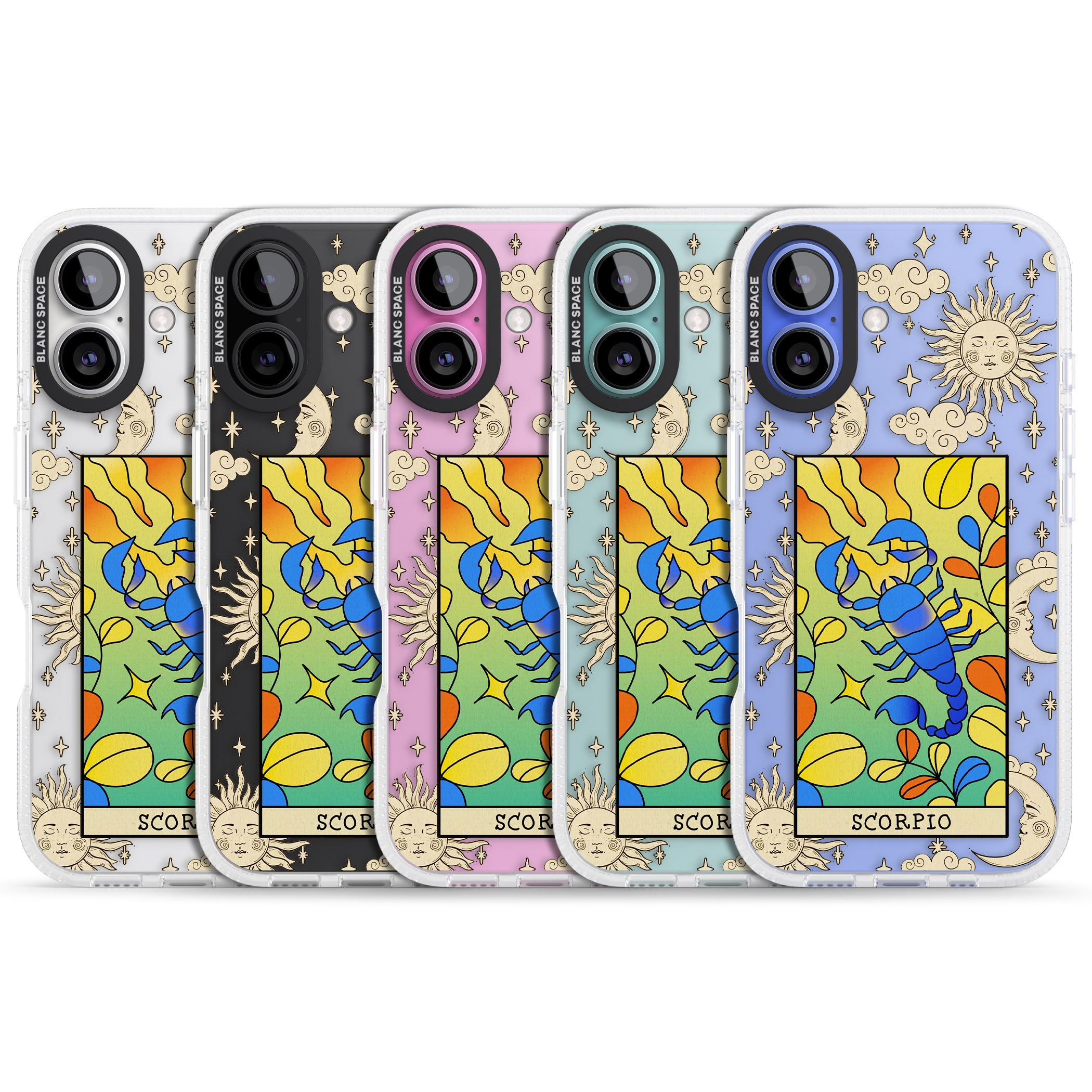 Celestial Zodiac - Scorpio iPhone 16 / 16 Plus Clear Case Impact Air - Blanc Space