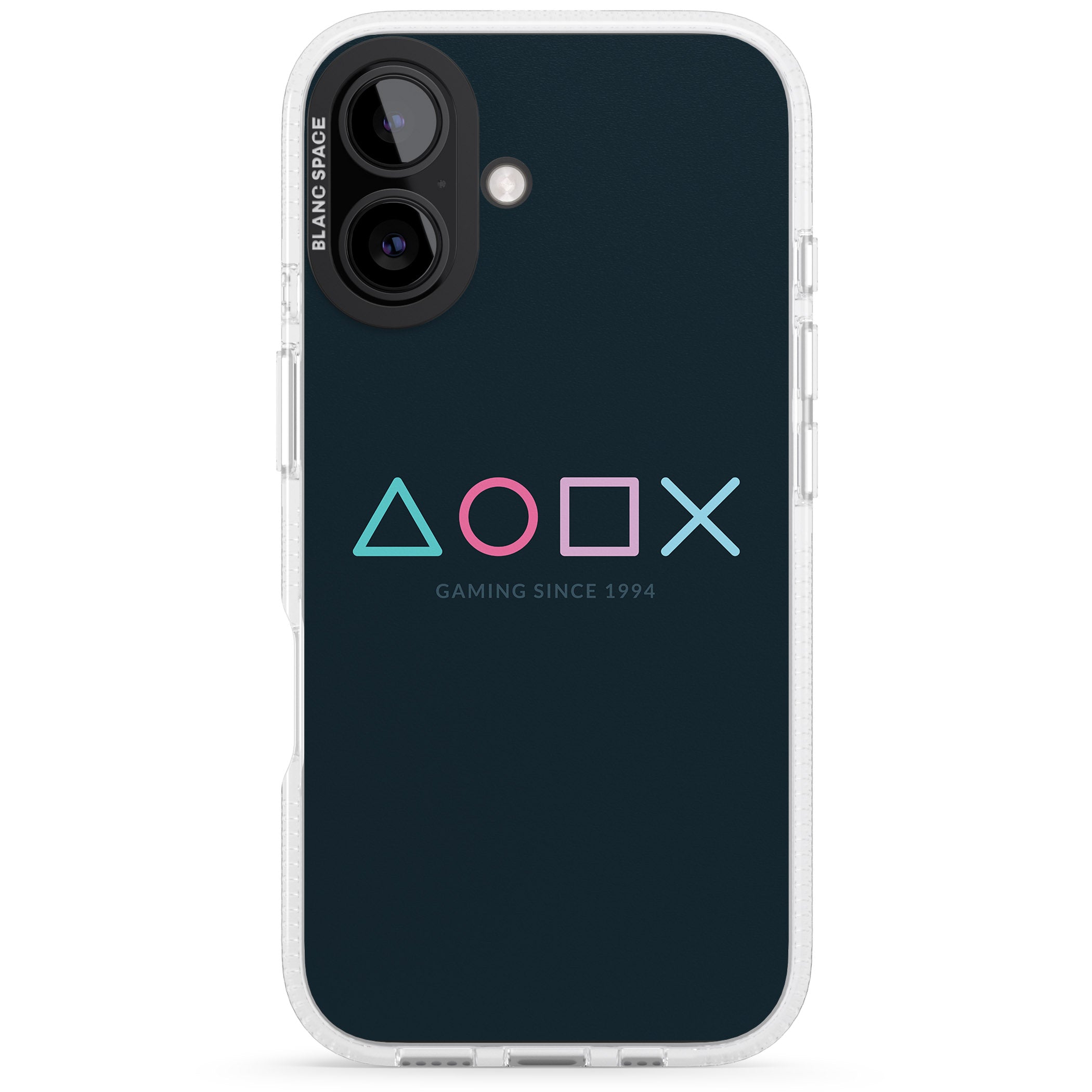 Gaming Since 1994 Station iPhone 16 / 16 Plus Clear Case Impact Air - Blanc Space