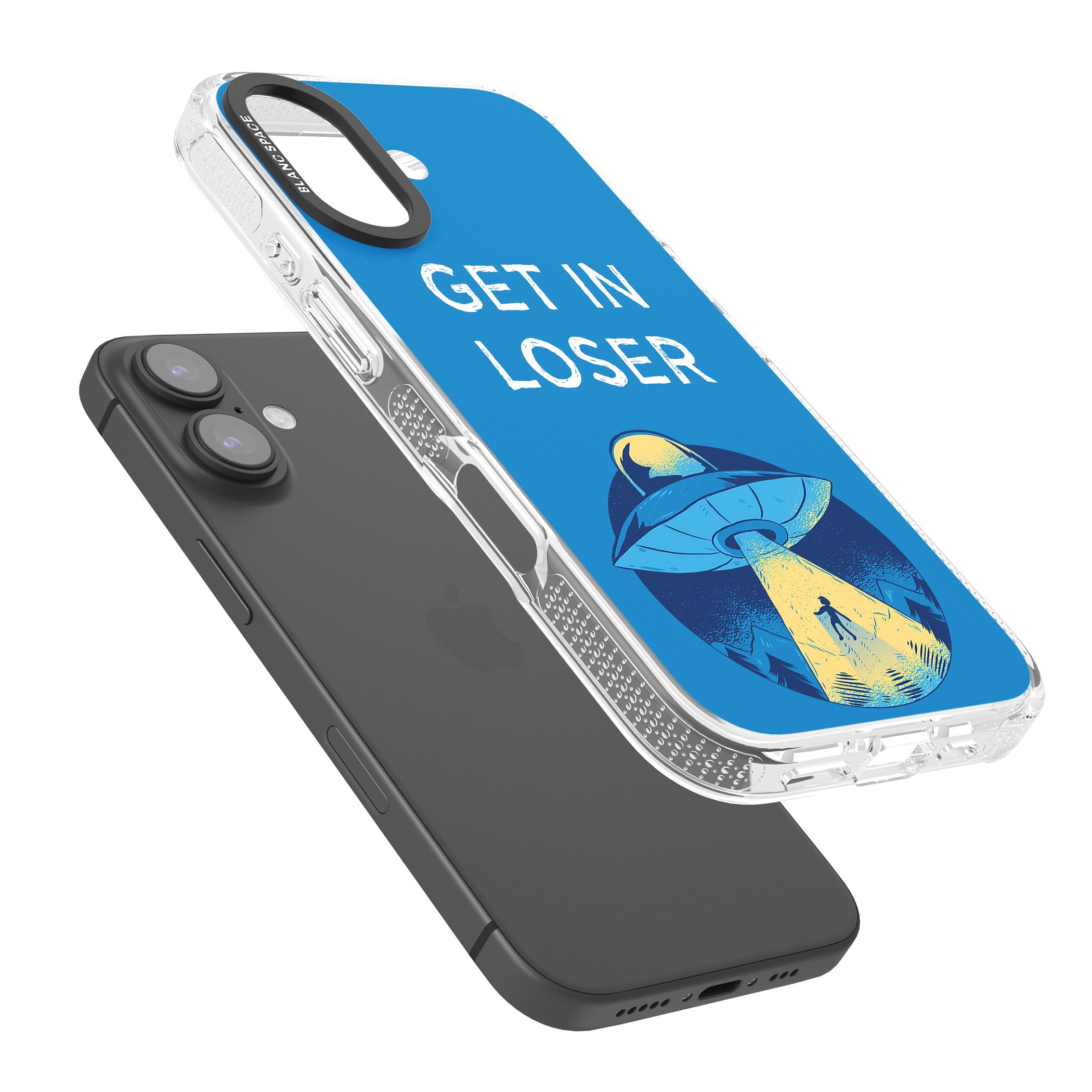 Get in Loser UFO iPhone 16 / 16 Plus Clear Case Impact Air - Blanc Space