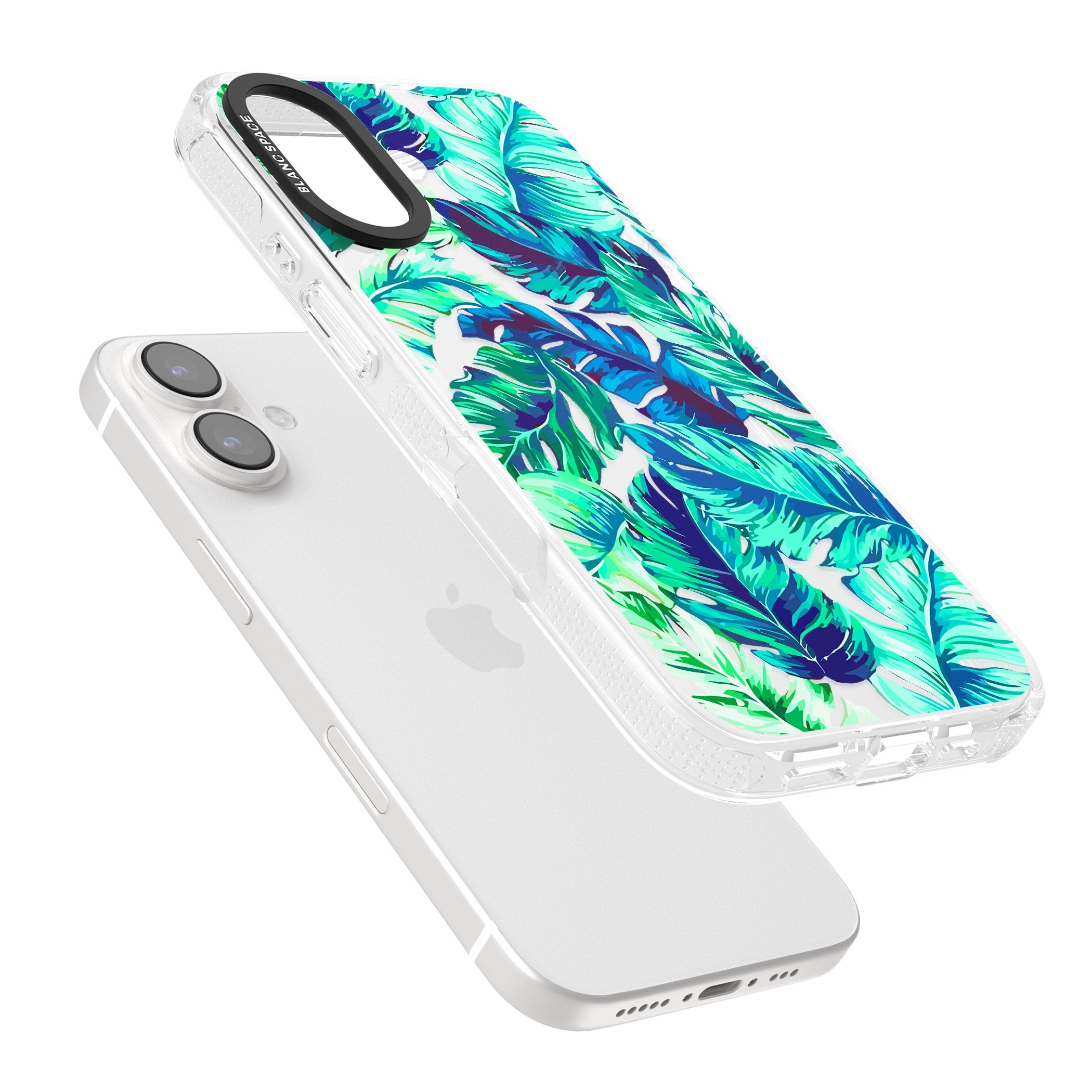 Tropical Palms iPhone 16 / 16 Plus Clear Case Impact Air - Blanc Space