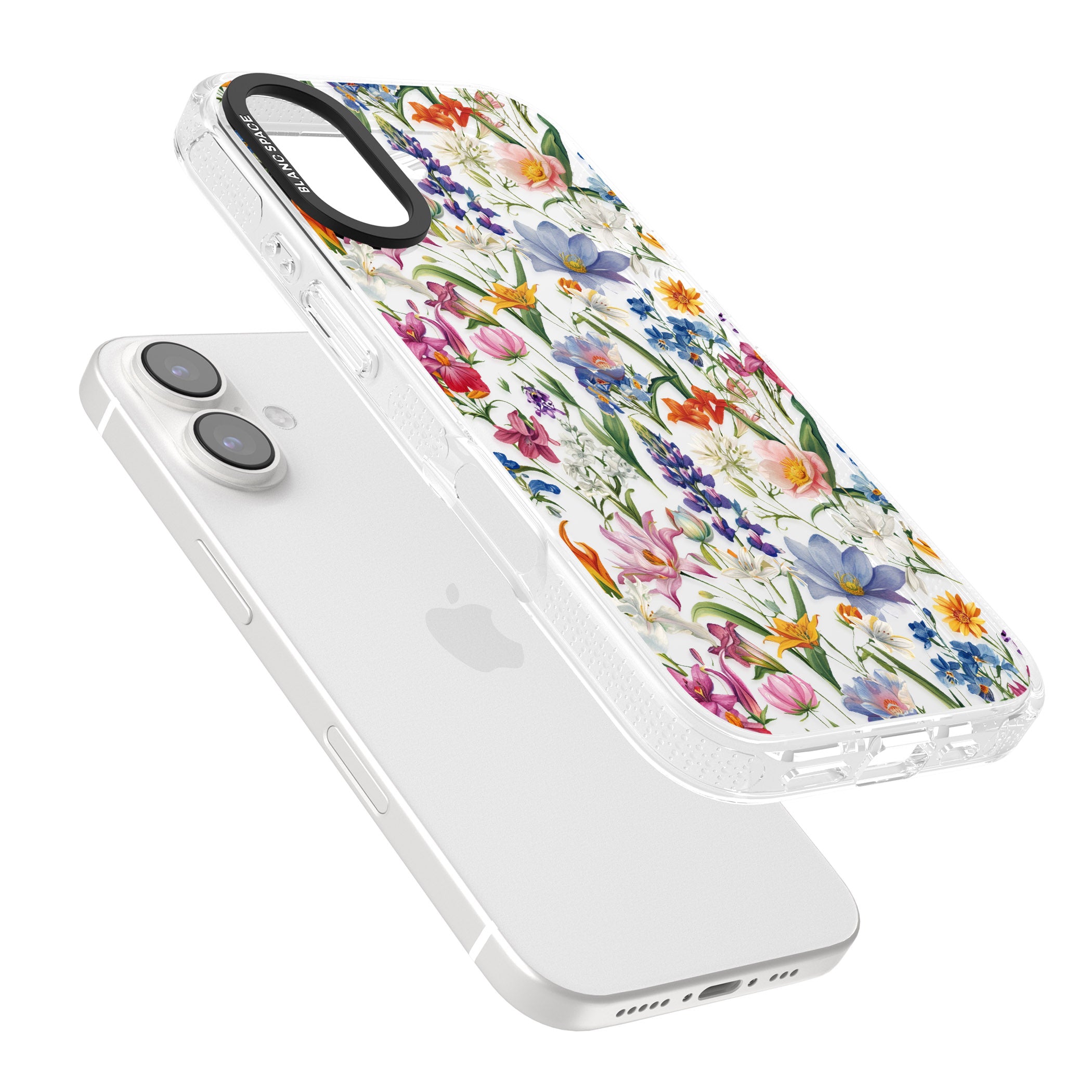 Vintage Wildflowers iPhone 16 / 16 Plus Clear Case Impact Air - Blanc Space