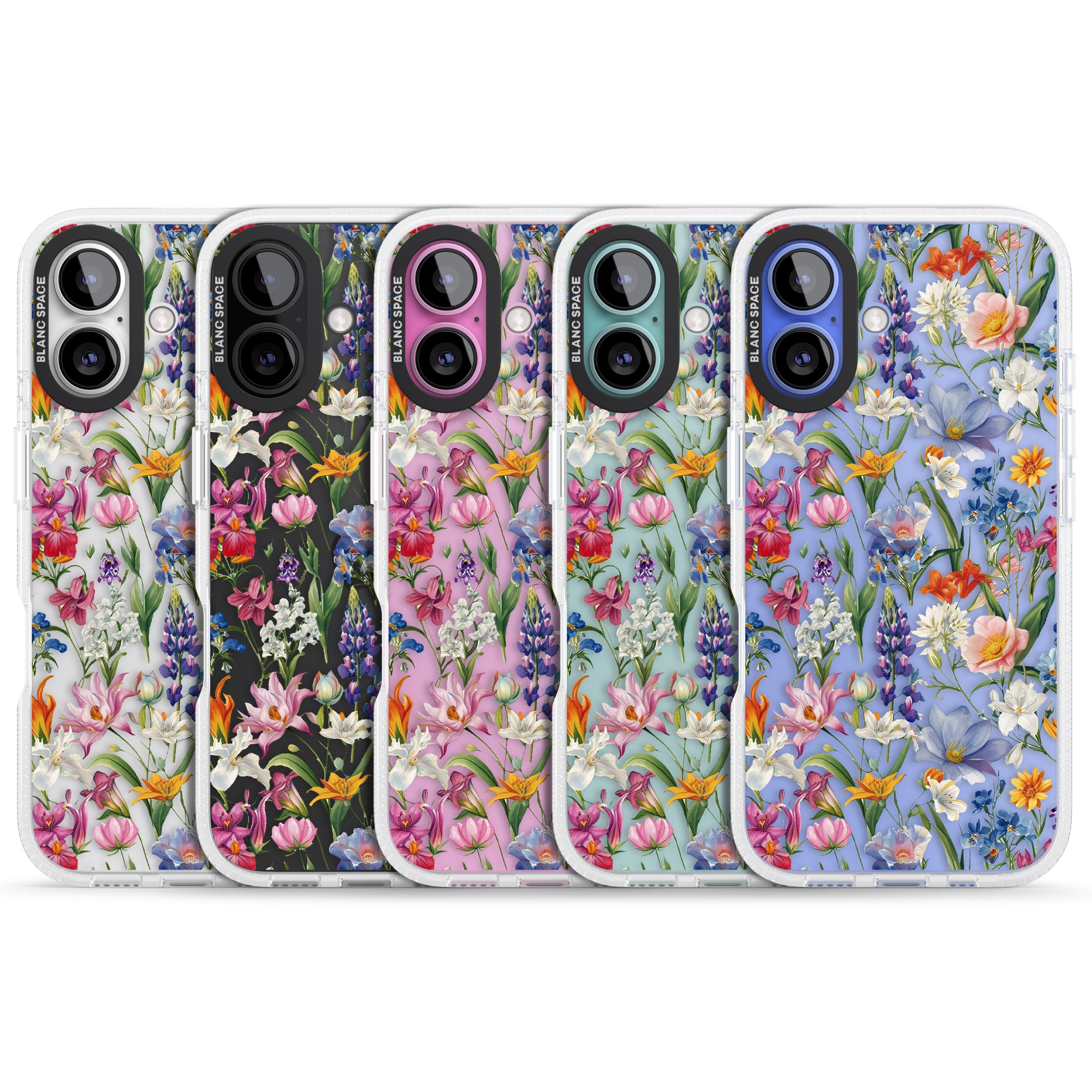Vintage Wildflowers iPhone 16 / 16 Plus Clear Case Impact Air - Blanc Space