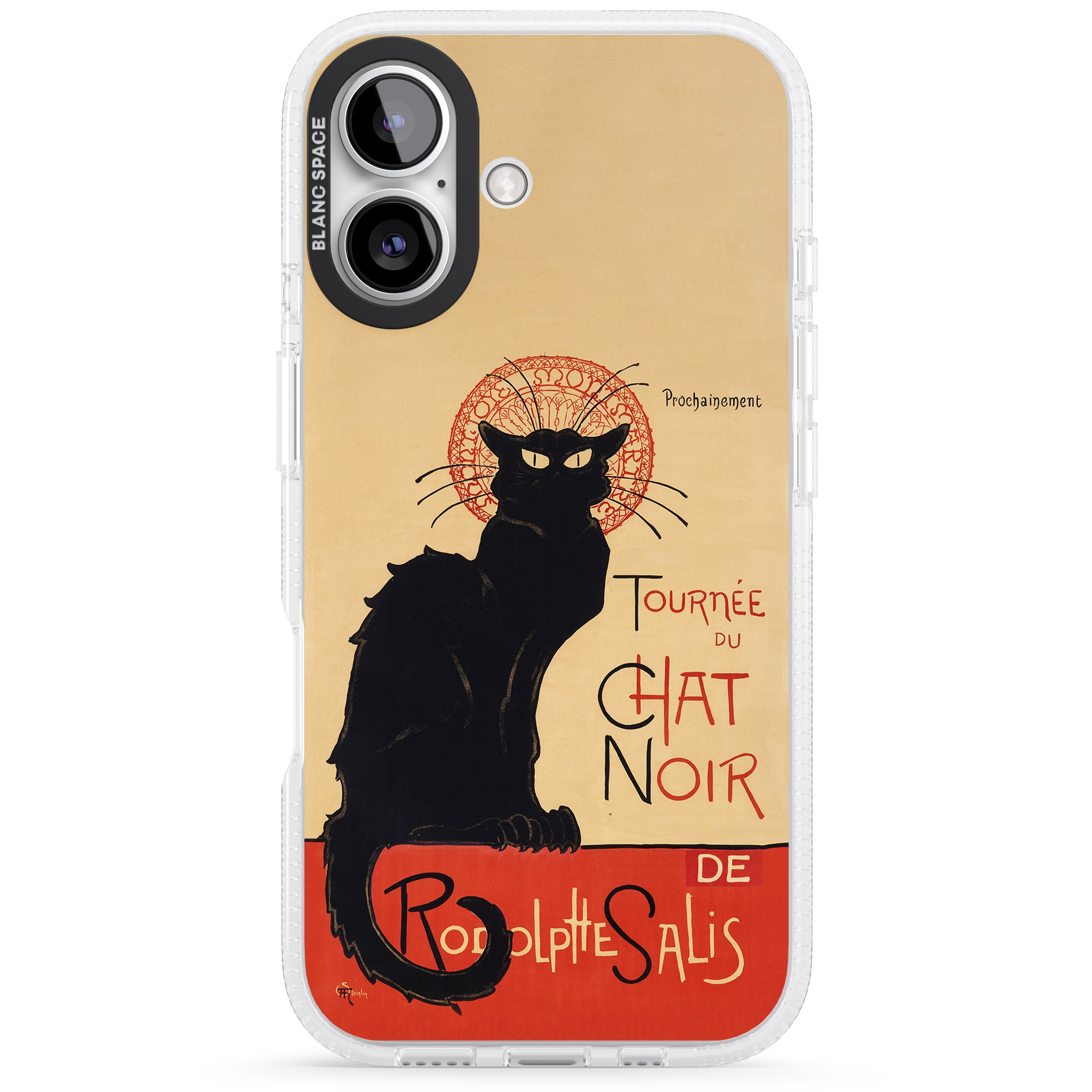 Tournee du Chat Noir Poster iPhone 16 / 16 Plus Clear Case Impact Air - Blanc Space