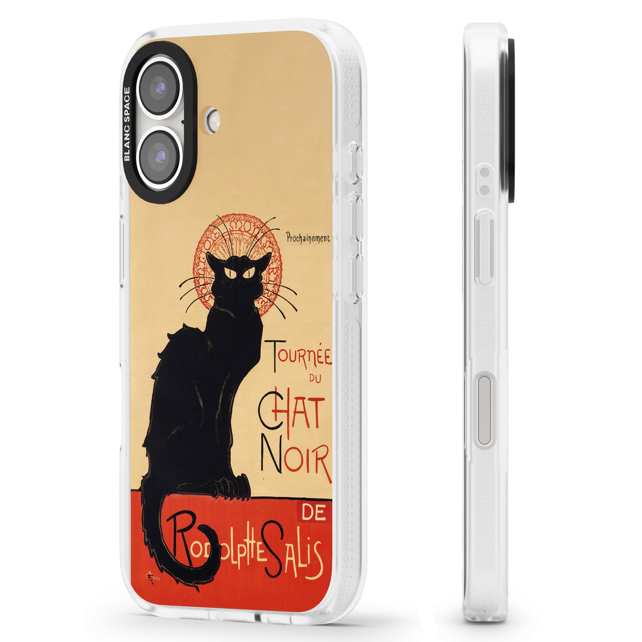 Tournee du Chat Noir Poster iPhone 16 / 16 Plus Clear Case Impact Air - Blanc Space