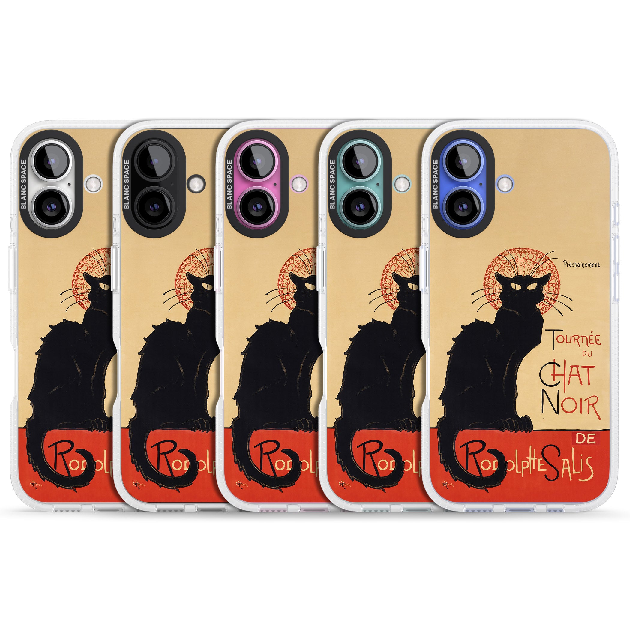 Tournee du Chat Noir Poster iPhone 16 / 16 Plus Clear Case Impact Air - Blanc Space