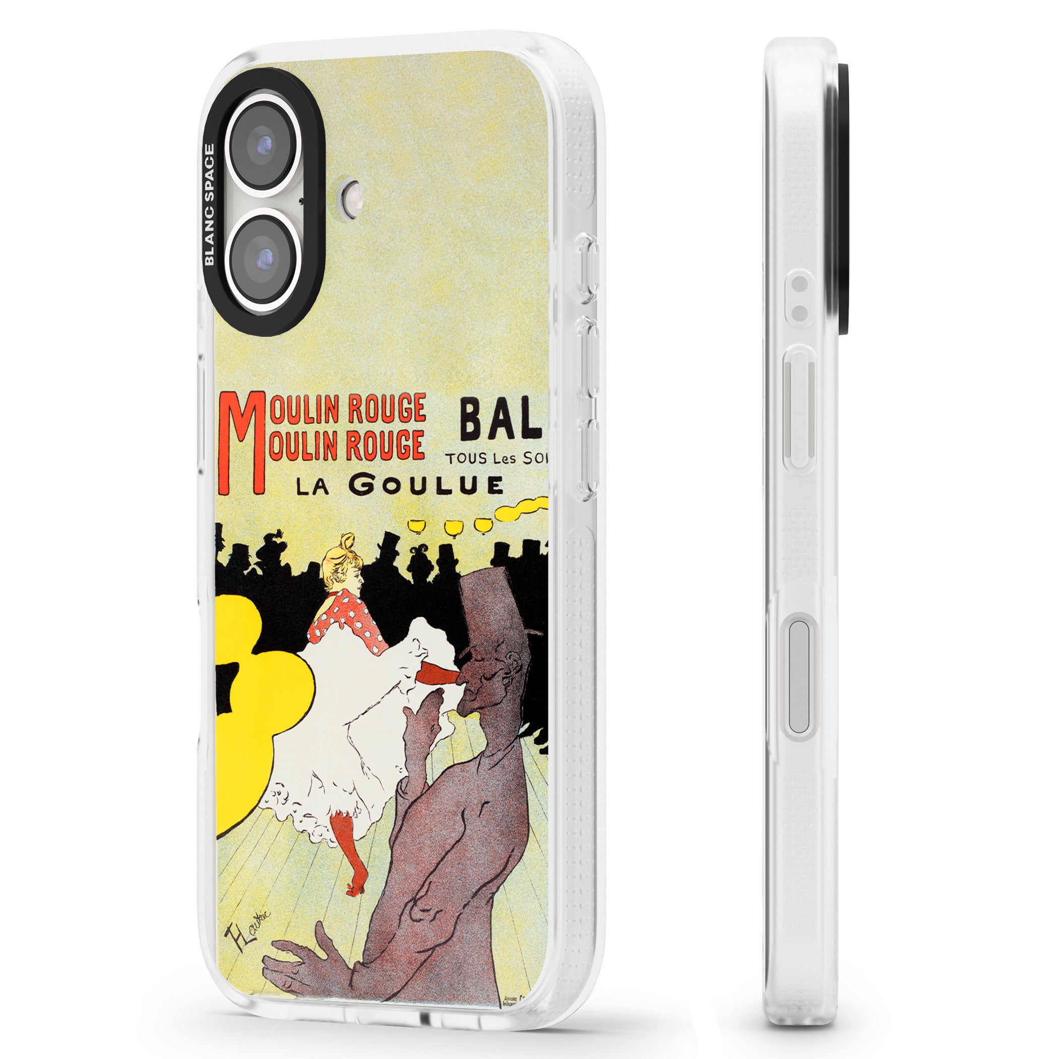 Moulin Rouge Poster iPhone 16 / 16 Plus Clear Case Impact Air - Blanc Space