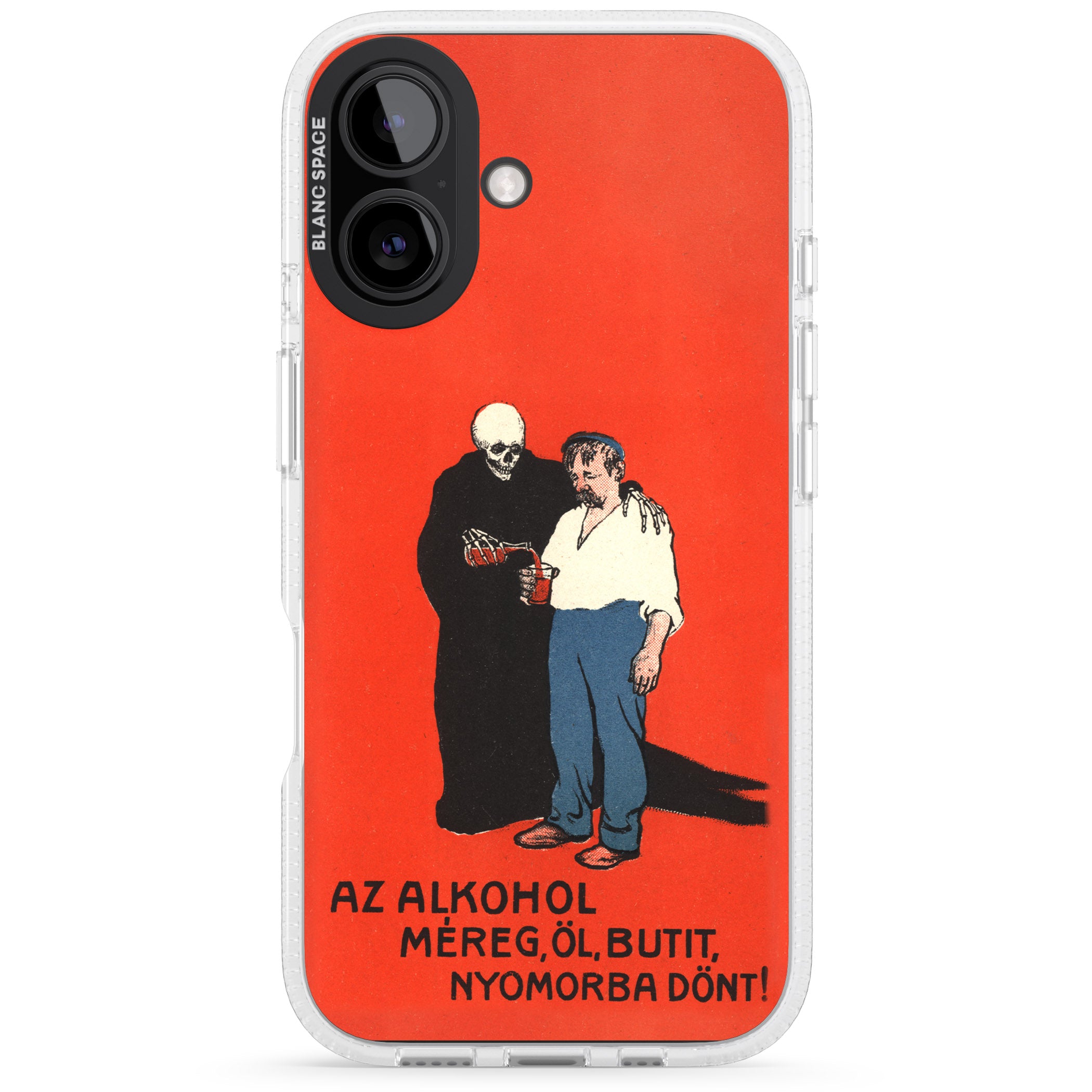 Az Alkohol Poster iPhone 16 / 16 Plus Clear Case Impact Air - Blanc Space