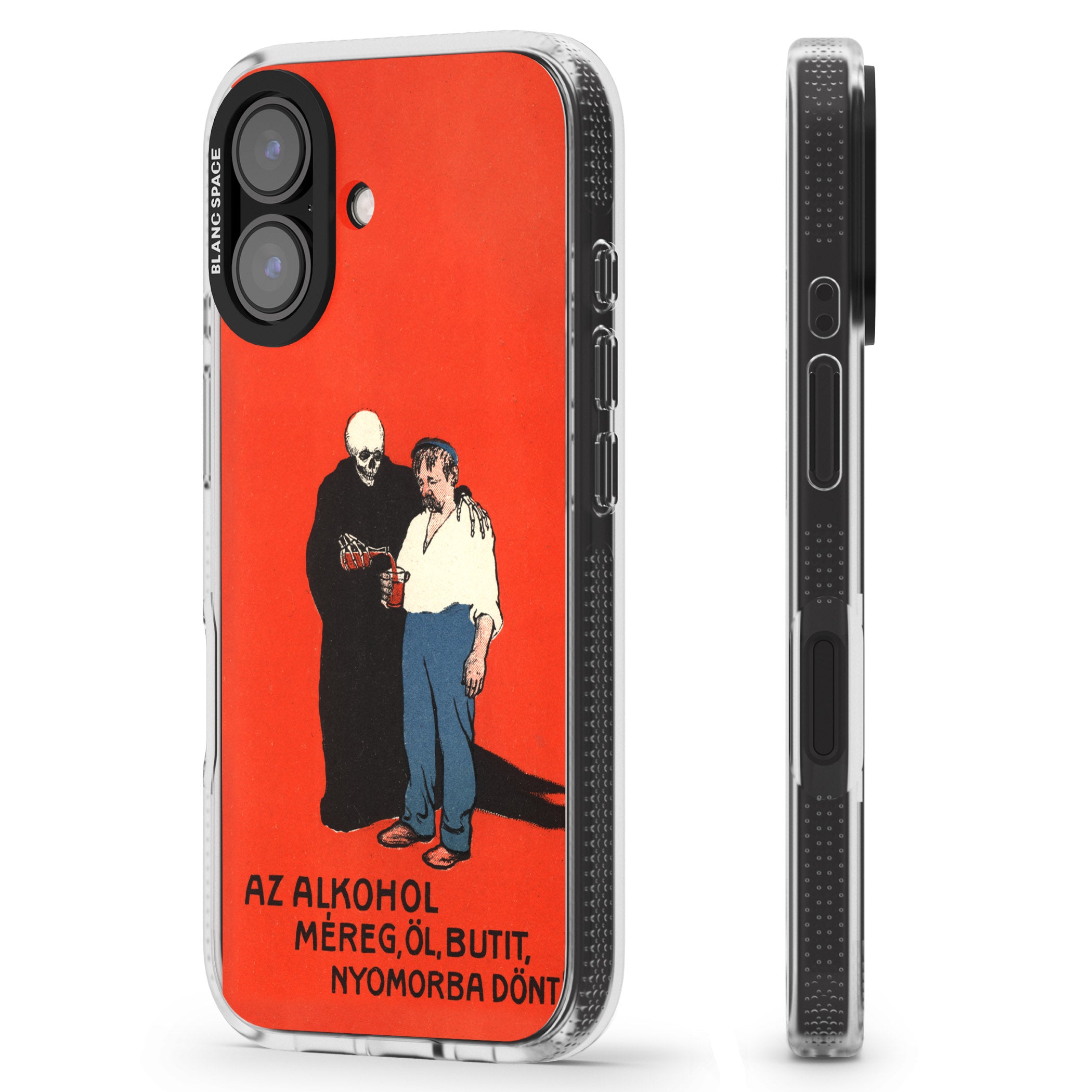 Az Alkohol Poster iPhone 16 / 16 Plus Clear Case Impact Air - Blanc Space