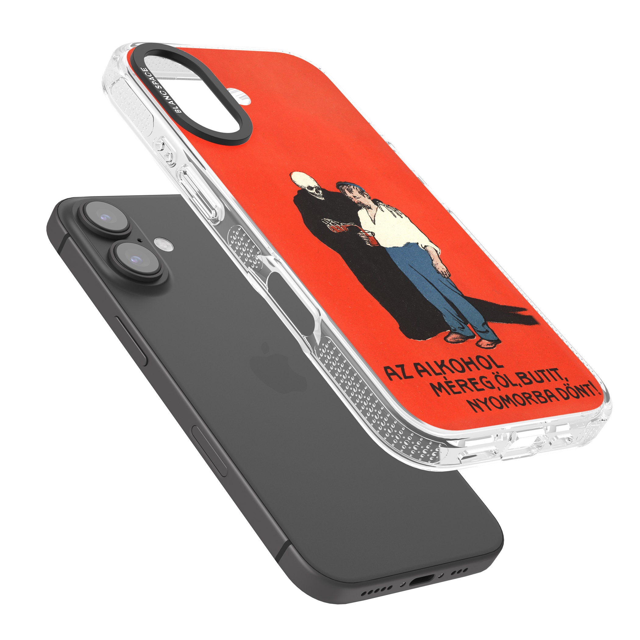 Az Alkohol Poster iPhone 16 / 16 Plus Clear Case Impact Air - Blanc Space