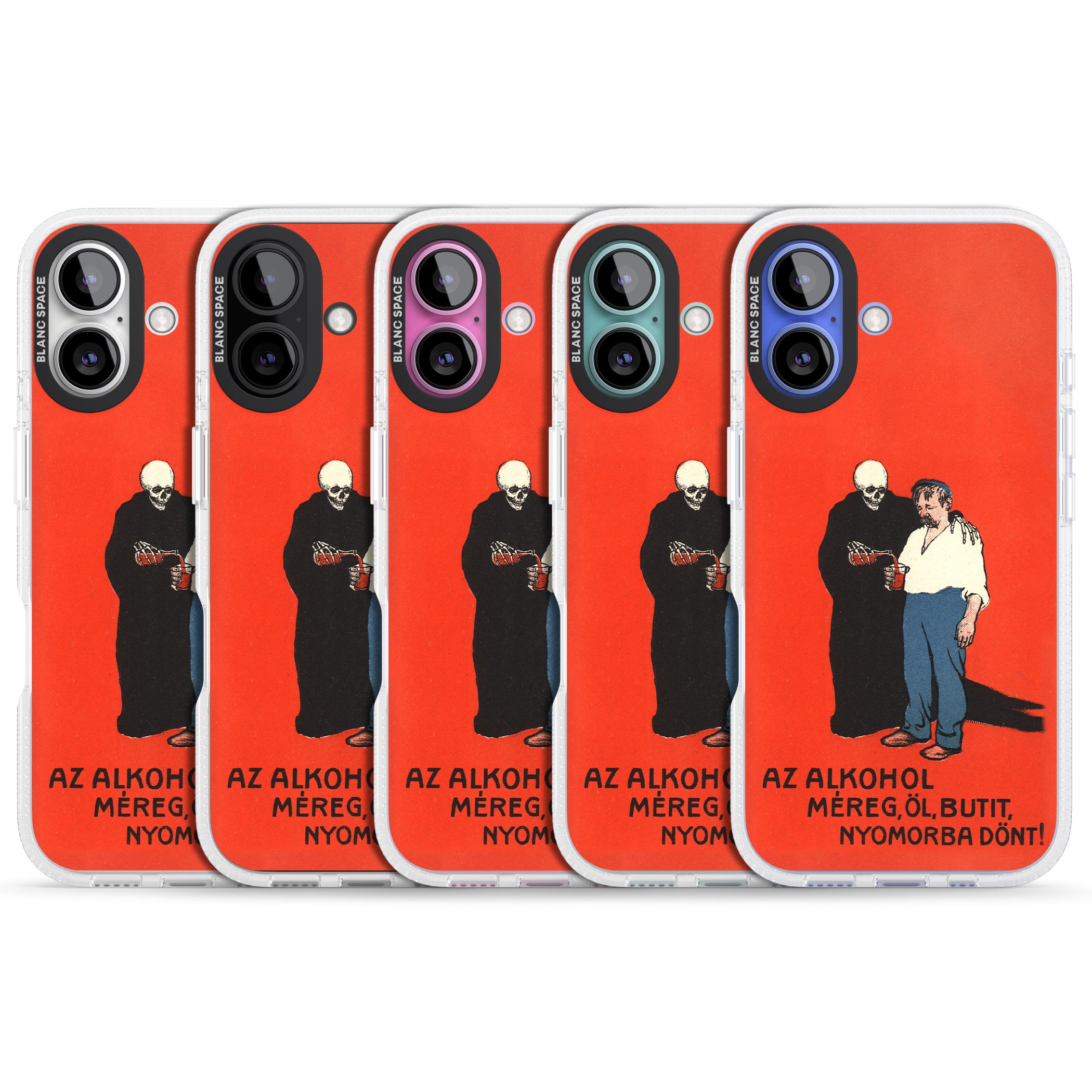 Az Alkohol Poster iPhone 16 / 16 Plus Clear Case Impact Air - Blanc Space