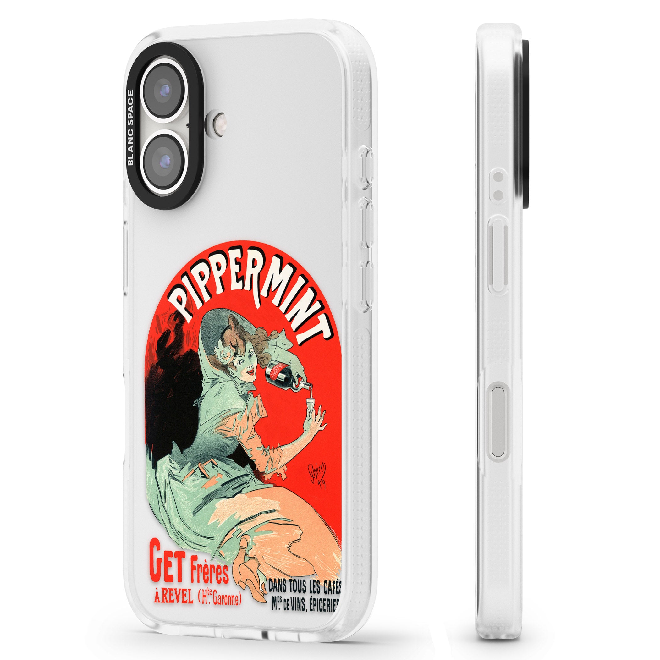 Pippermint Poster iPhone 16 / 16 Plus Clear Case Impact Air - Blanc Space