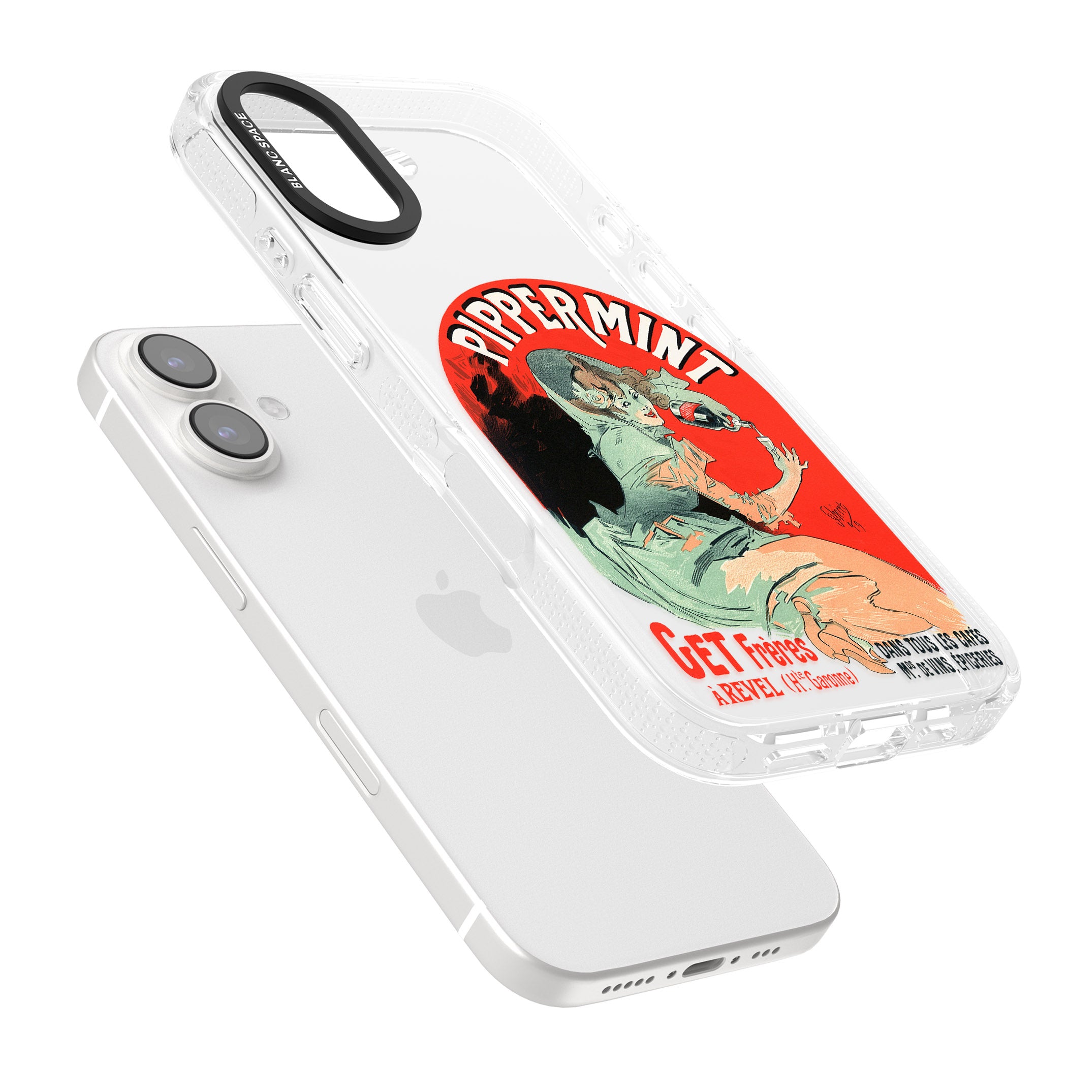 Pippermint Poster iPhone 16 / 16 Plus Clear Case Impact Air - Blanc Space