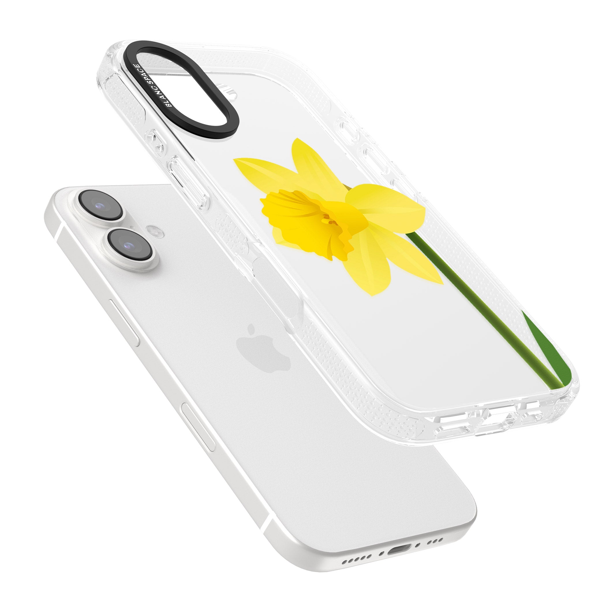 Daffodil iPhone 16 / 16 Plus Clear Case Impact Air - Blanc Space