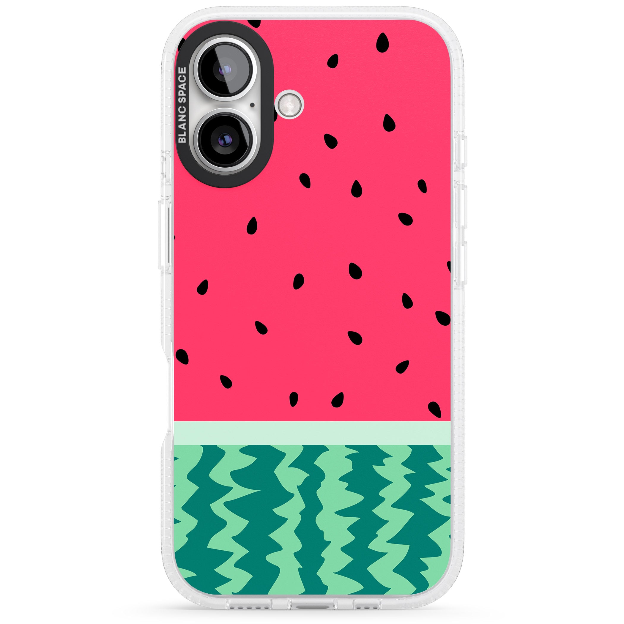 Full Watermelon Print iPhone 16 / 16 Plus Clear Case Impact Air - Blanc Space