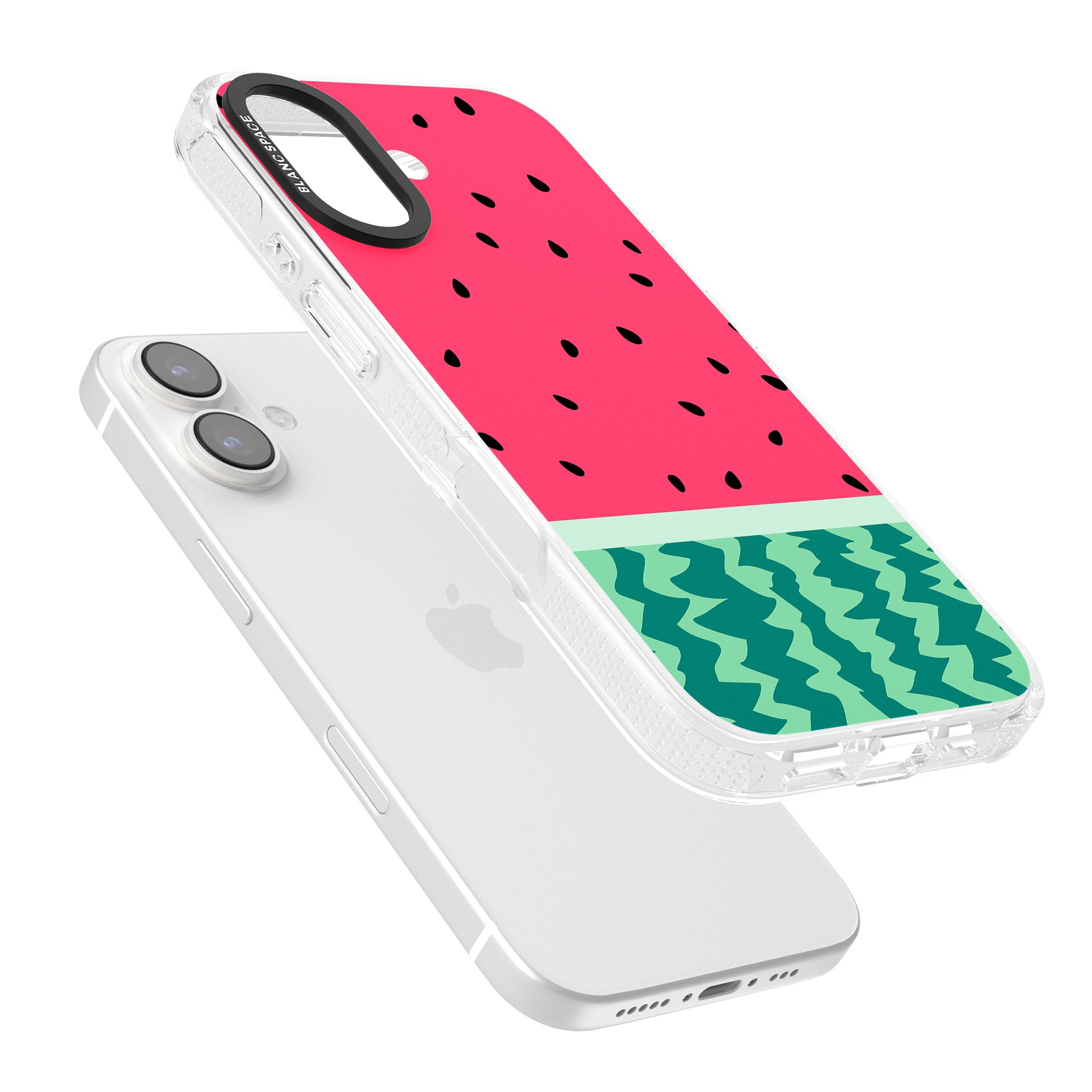 Full Watermelon Print iPhone 16 / 16 Plus Clear Case Impact Air - Blanc Space