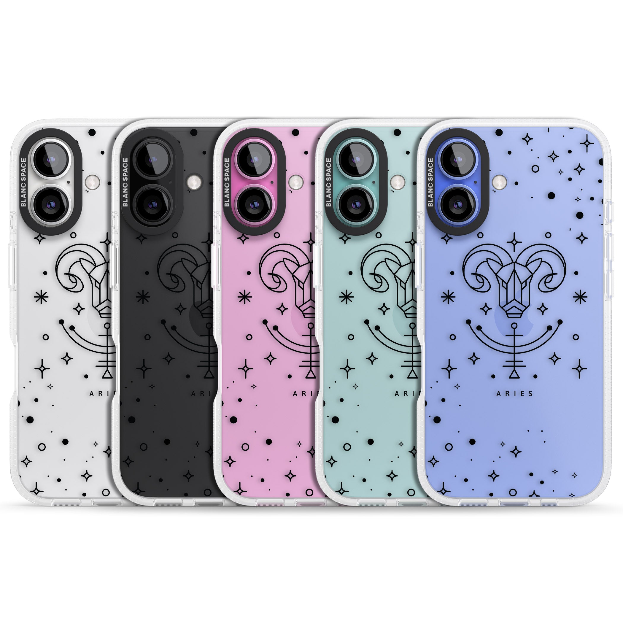 Aries Emblem - Transparent Design iPhone 16 / 16 Plus Clear Case Impact Air - Blanc Space