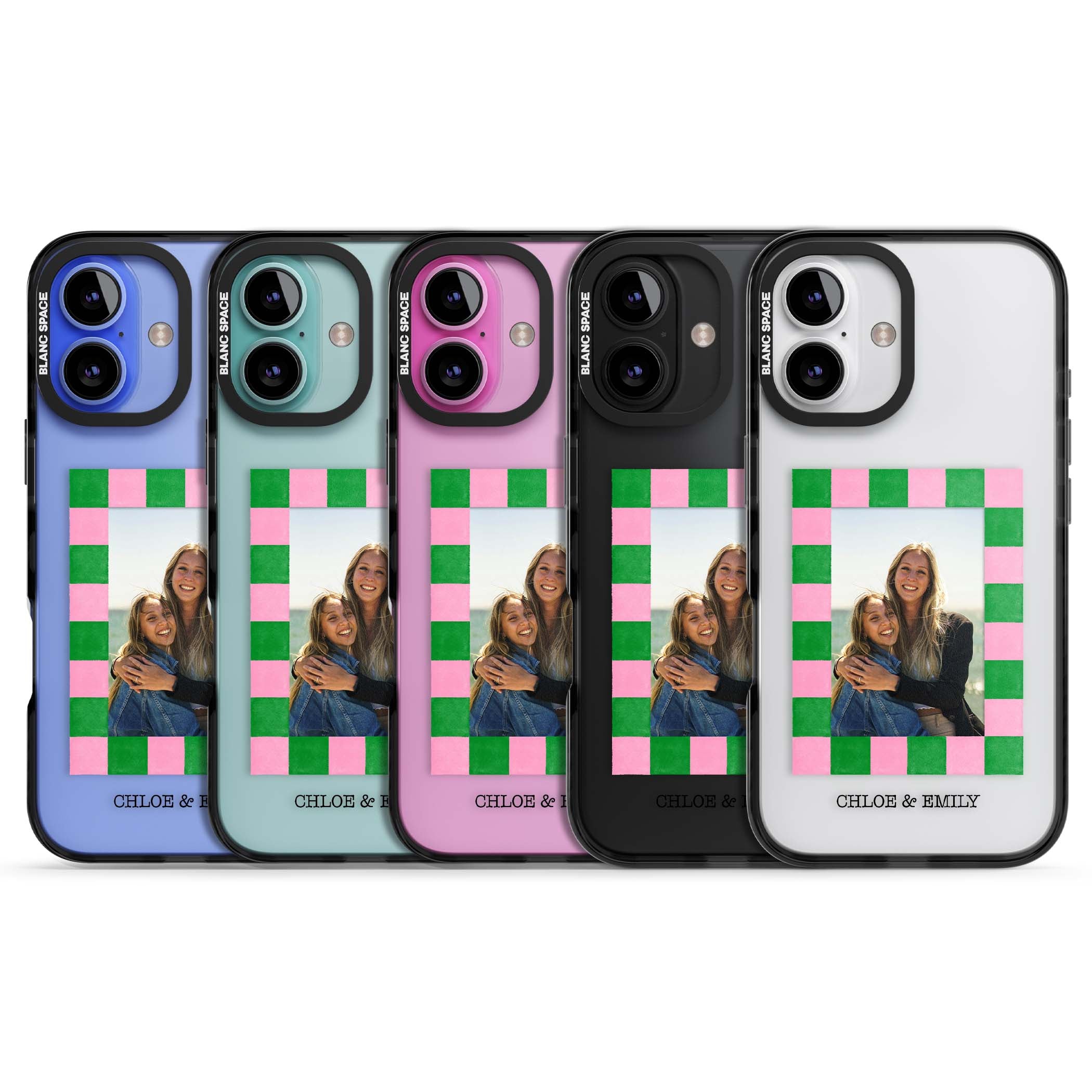 Riviera Check Photo cute iPhone case | Black Impact case for iPhone 16, iPhone 16 Plus