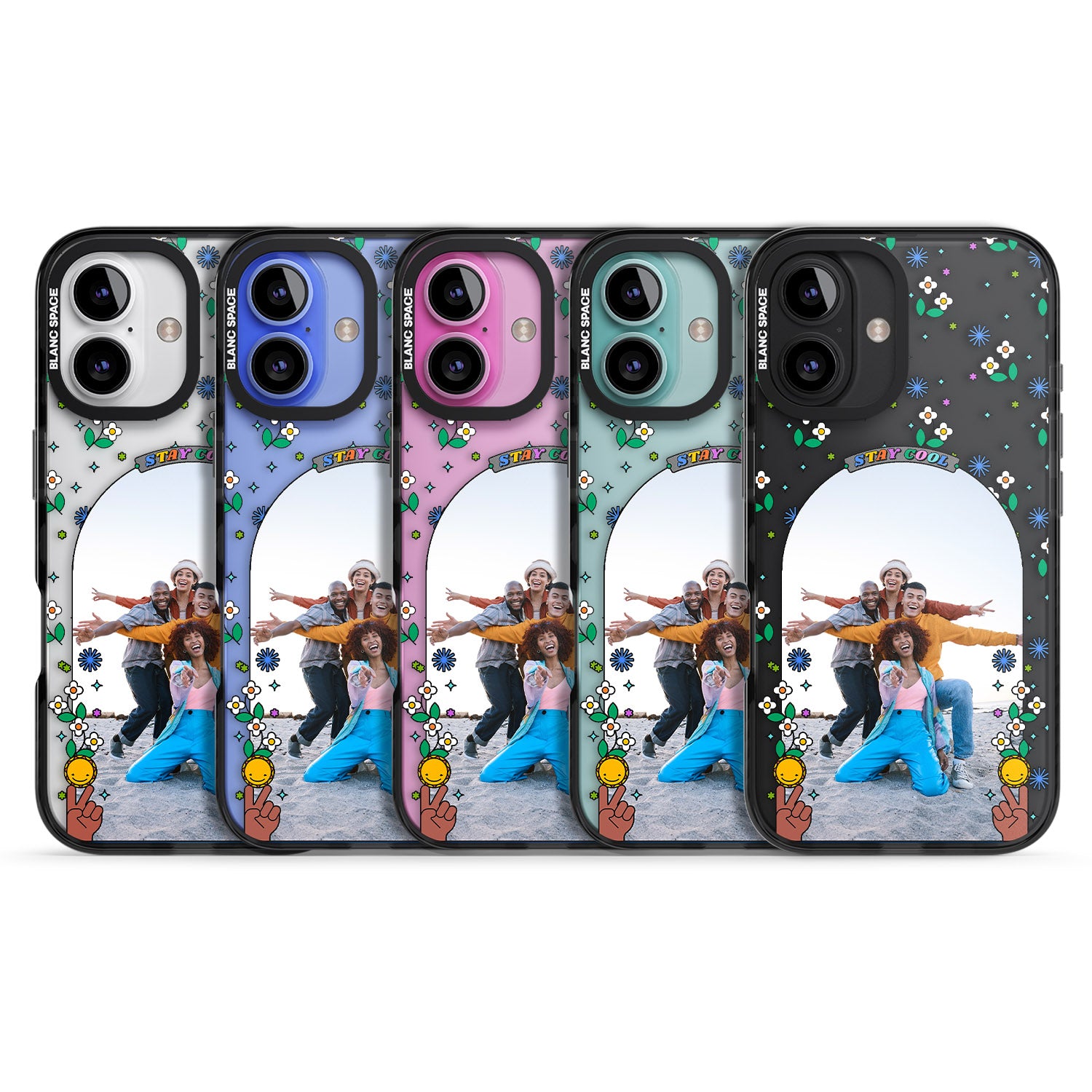 iPhone 16 Pro Max Personalised Summer Photo Frame Black Impact Phone Case + Magsafe