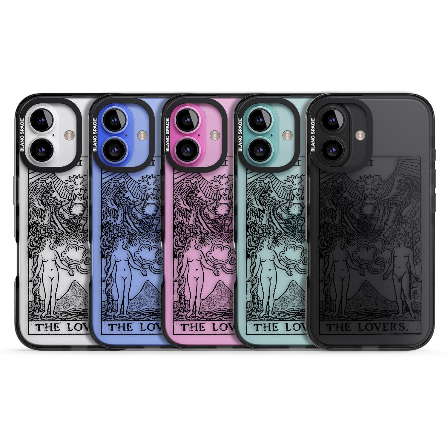 iPhone 16 Pro Max Personalised The Lovers Tarot Card - Transparent Black Impact Phone Case