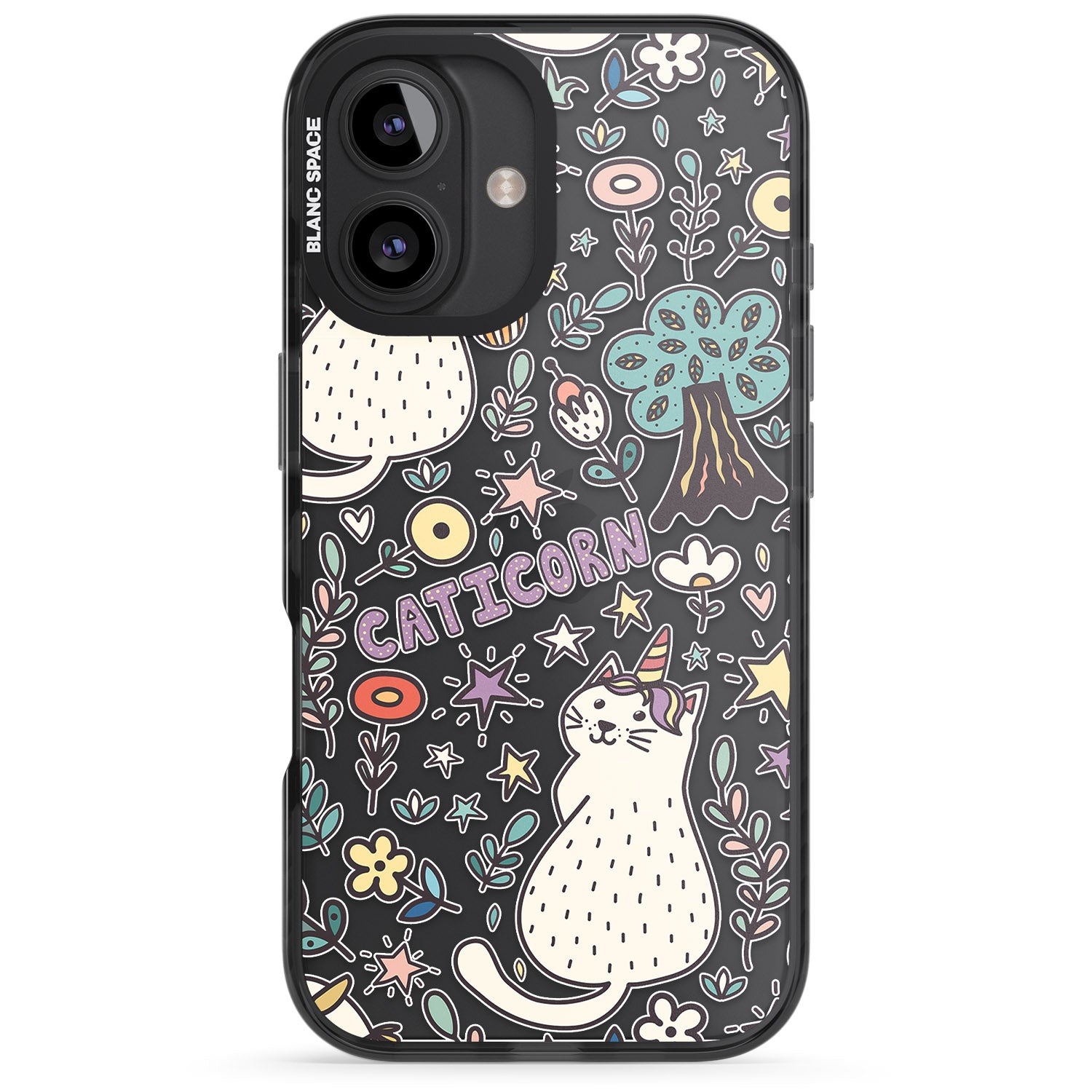 iPhone 16 Pro Max Caticorn pattern Black Impact Phone Case
