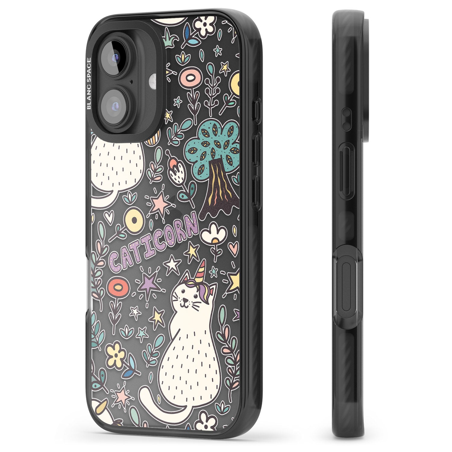 iPhone 16 Pro Max Caticorn pattern Black Impact Phone Case