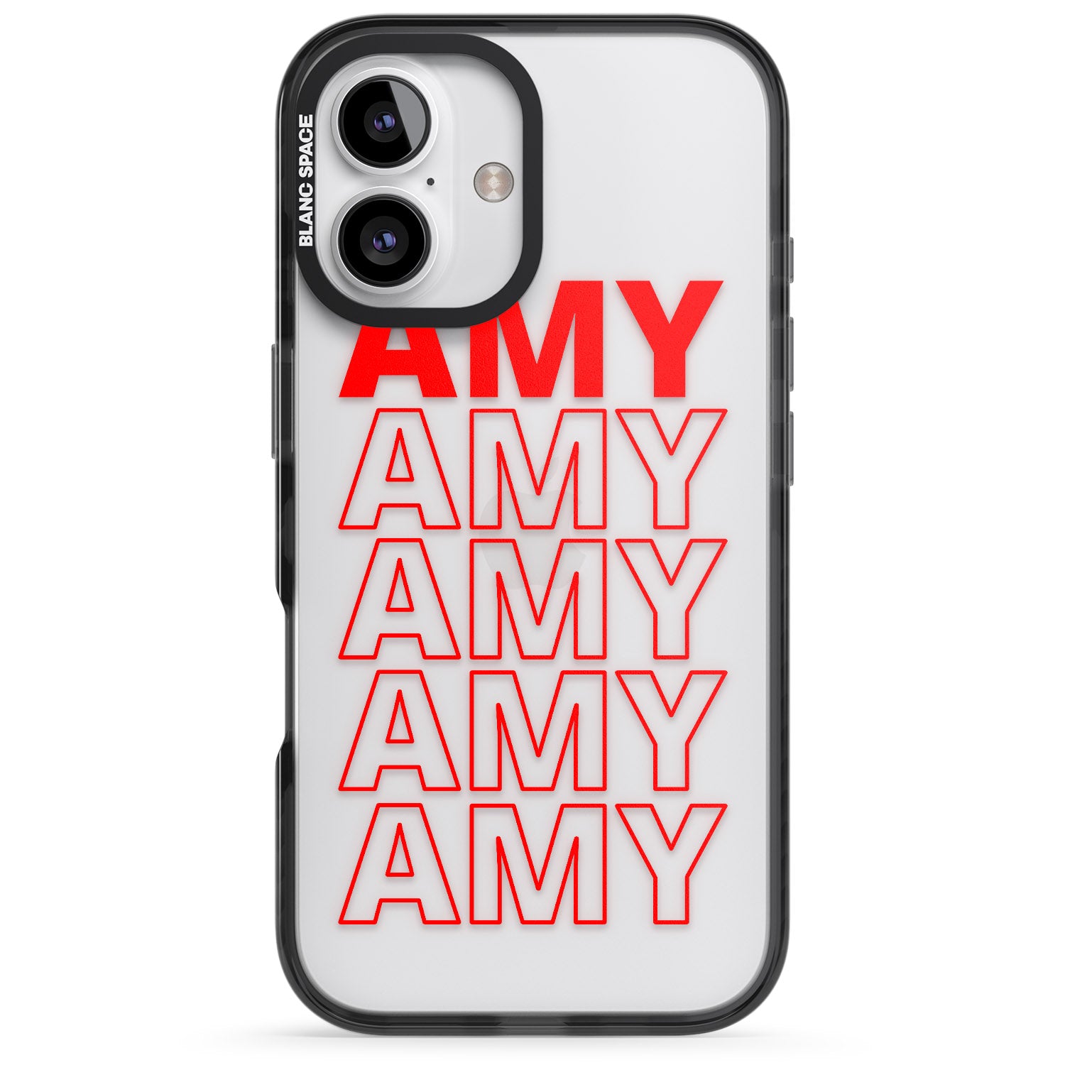 iPhone 16 Pro Max Personalised Clear Text 5B Black Impact Phone Case