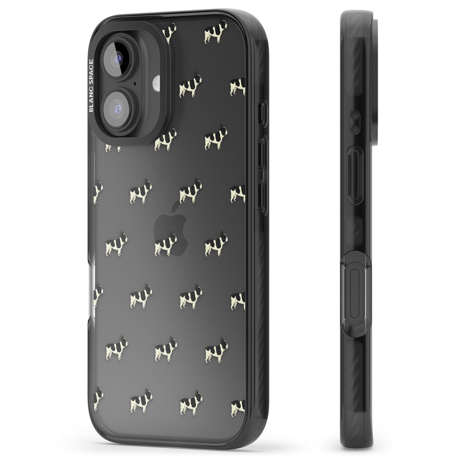 iPhone 16 Pro Max French Bulldog Dog Pattern Clear Black Impact Phone Case