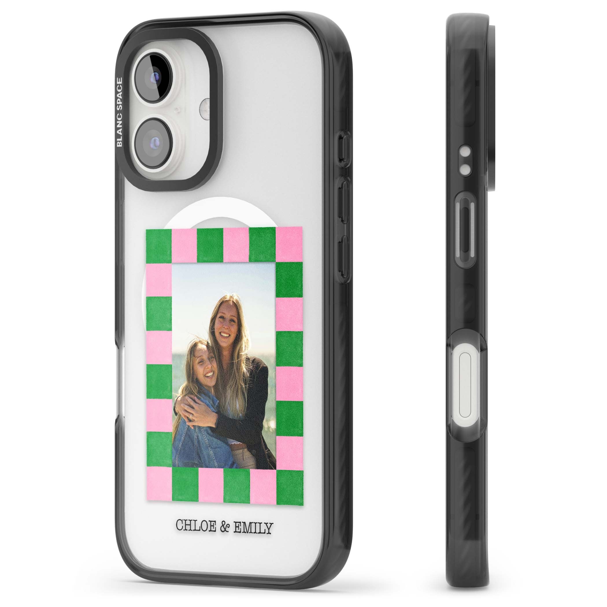 Riviera Check Photo cute iPhone case | Black Impact Magsafe case for iPhone 16, iPhone 16 Plus