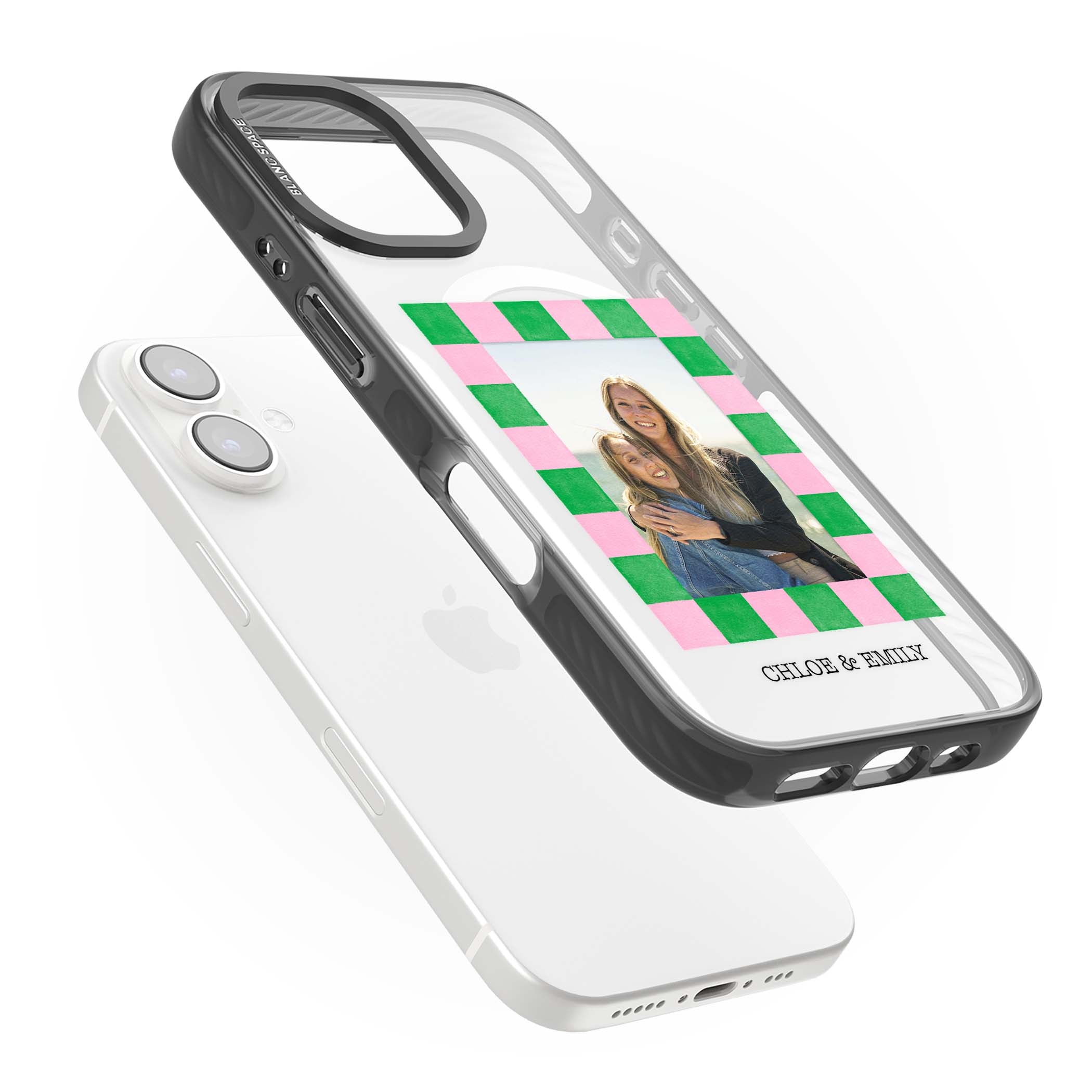 Riviera Check Photo cute iPhone case | Black Impact Magsafe case for iPhone 16, iPhone 16 Plus