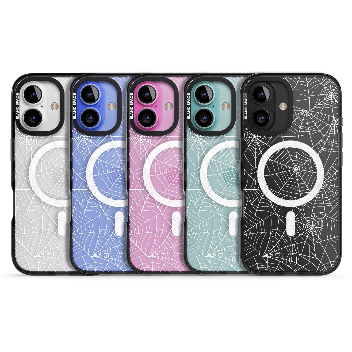 iPhone 16 Pro Max Personalised Spider Web Pattern Black Impact Phone Case